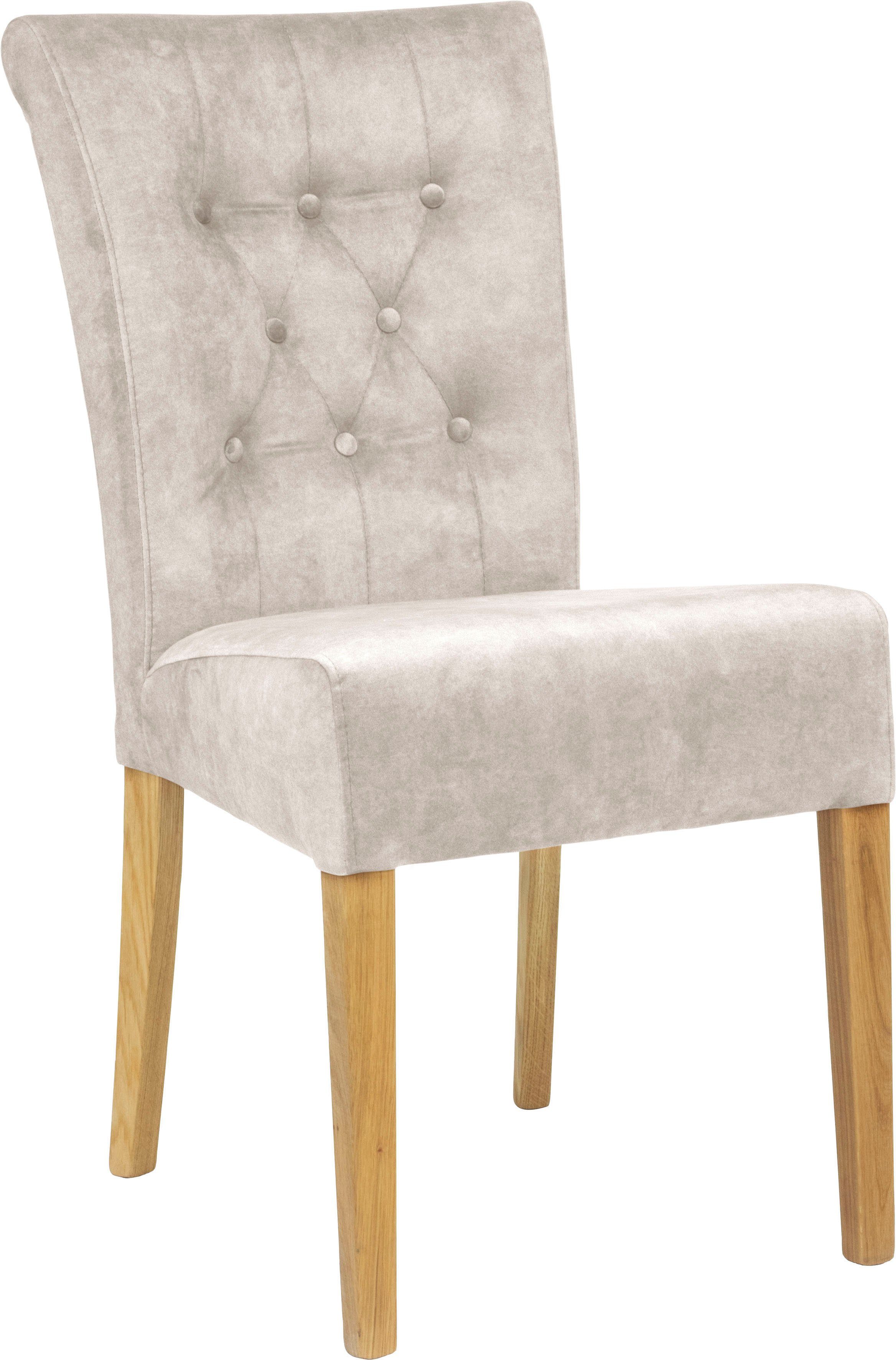 Home affaire Stoel Queen Eetkamerstoel met capitonnage, set van 2, 4 of 6