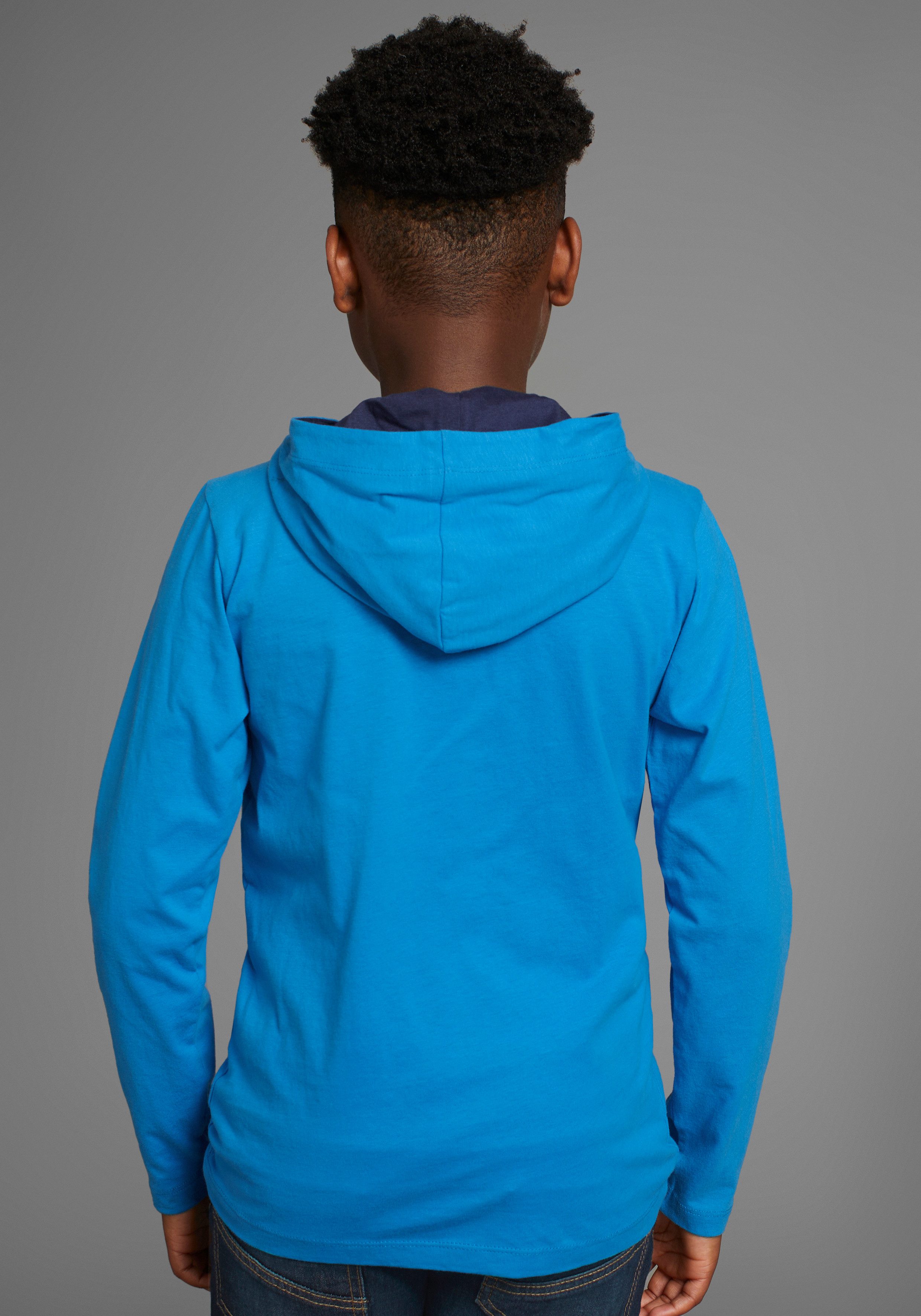 DELMAO Capuchonshirt Voor jongens Lange mouwen, basic pasvorm, bedrukt, van katoen