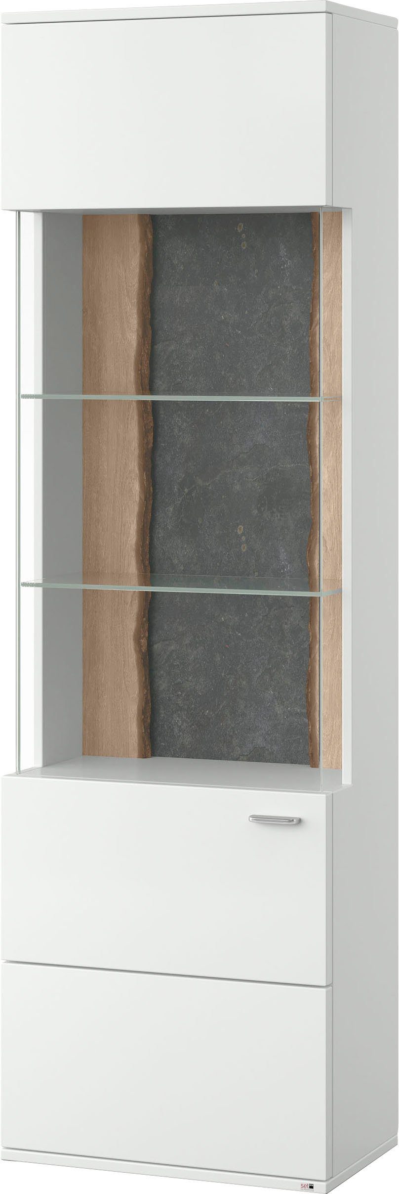 set one by Musterring Vitrinekast Tacoma Type 01, hoogte 207, 4 cm, met getinte glasdeur