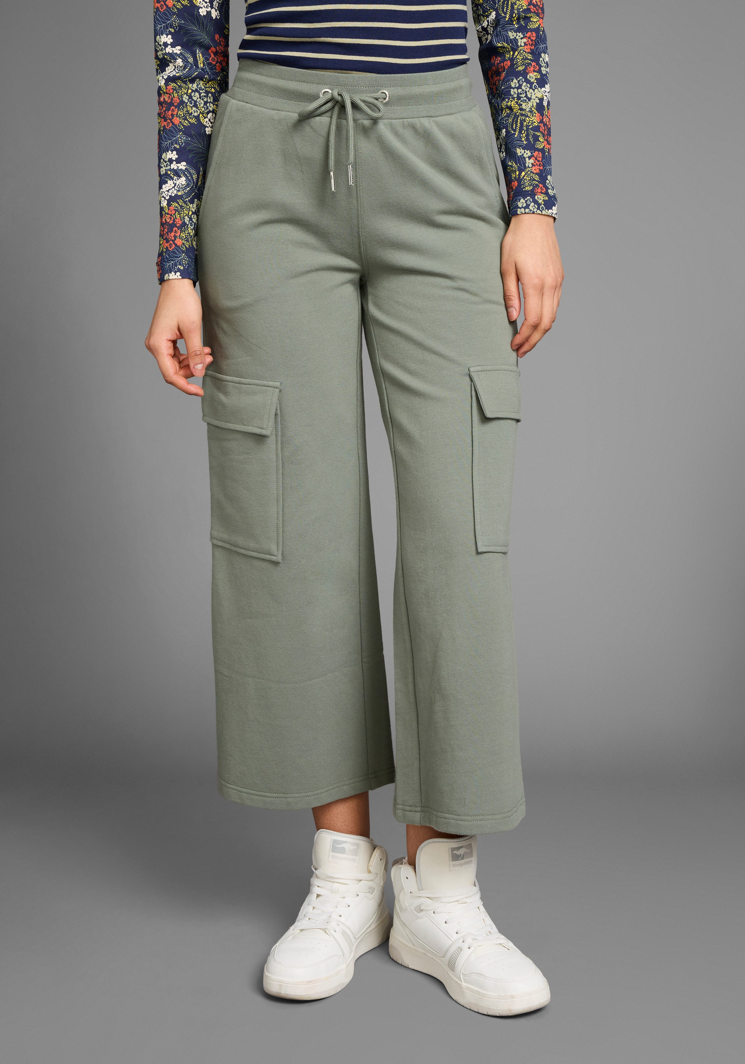 KangaROOS Cargobroek in wide-leg vorm dames cargo broeken maat 50 groen
