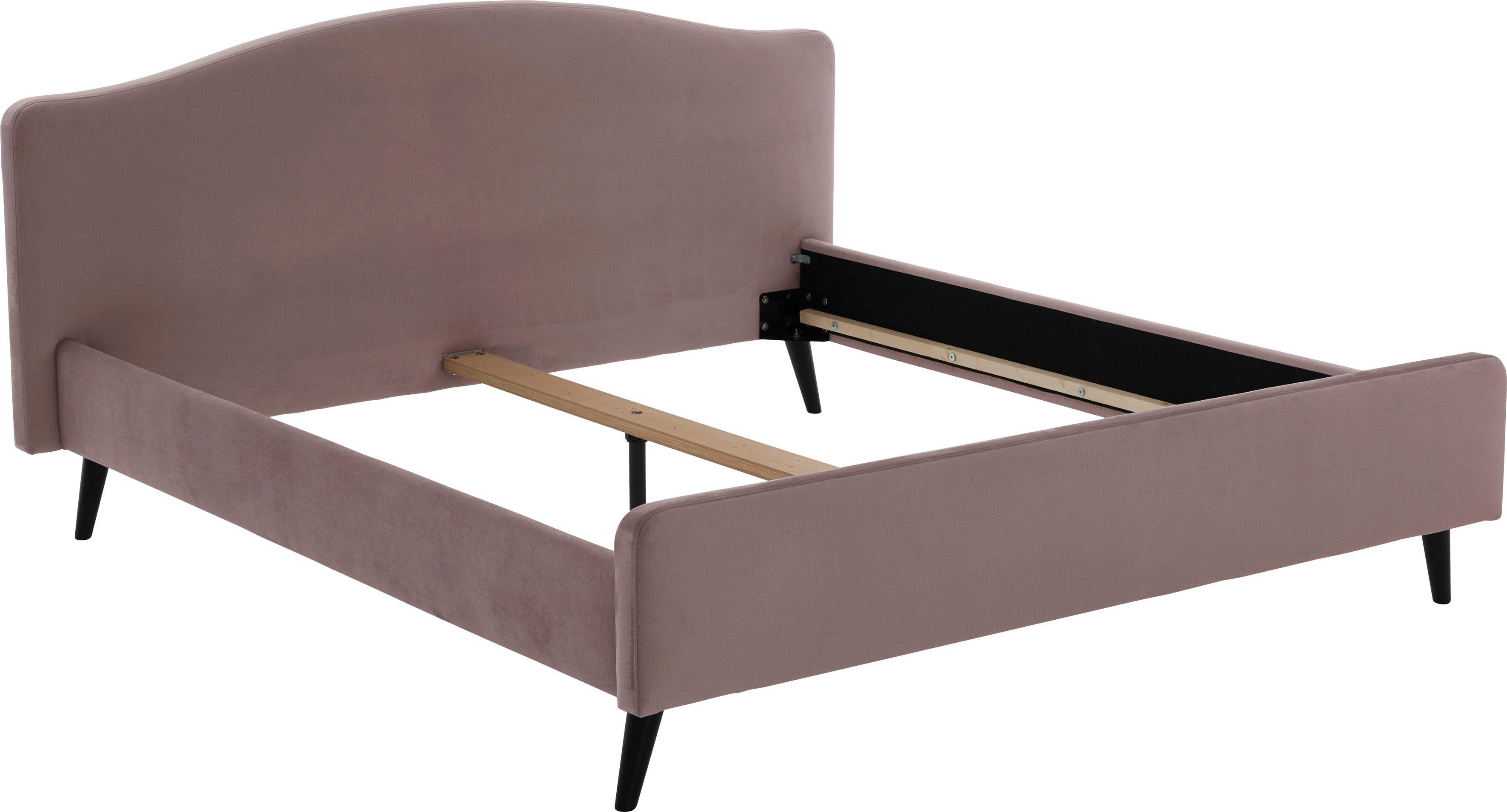ATLANTIC home collection Gestoffeerd bed Tamiga met massief houten poten