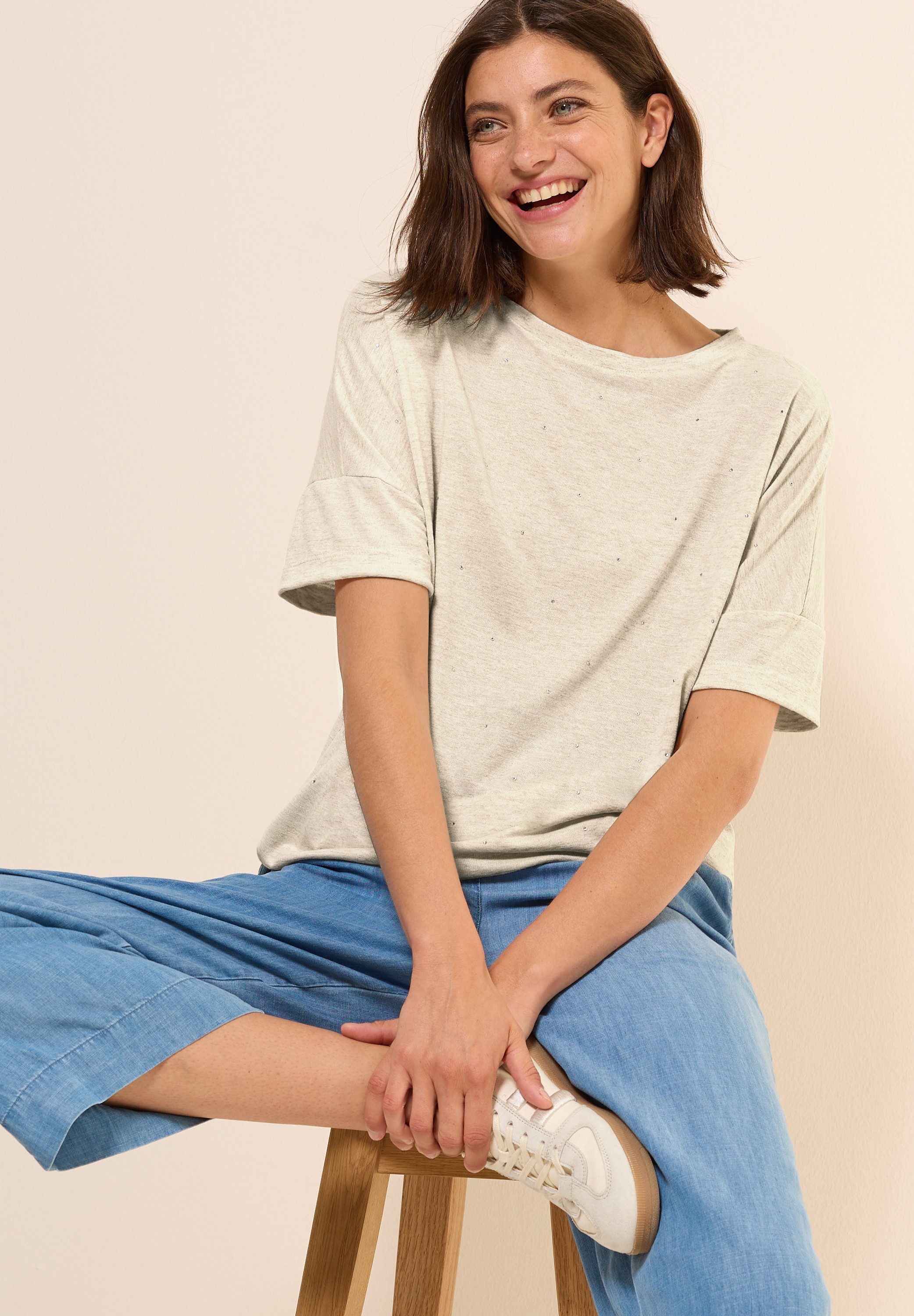 Cecil T-shirt met siersteentjes