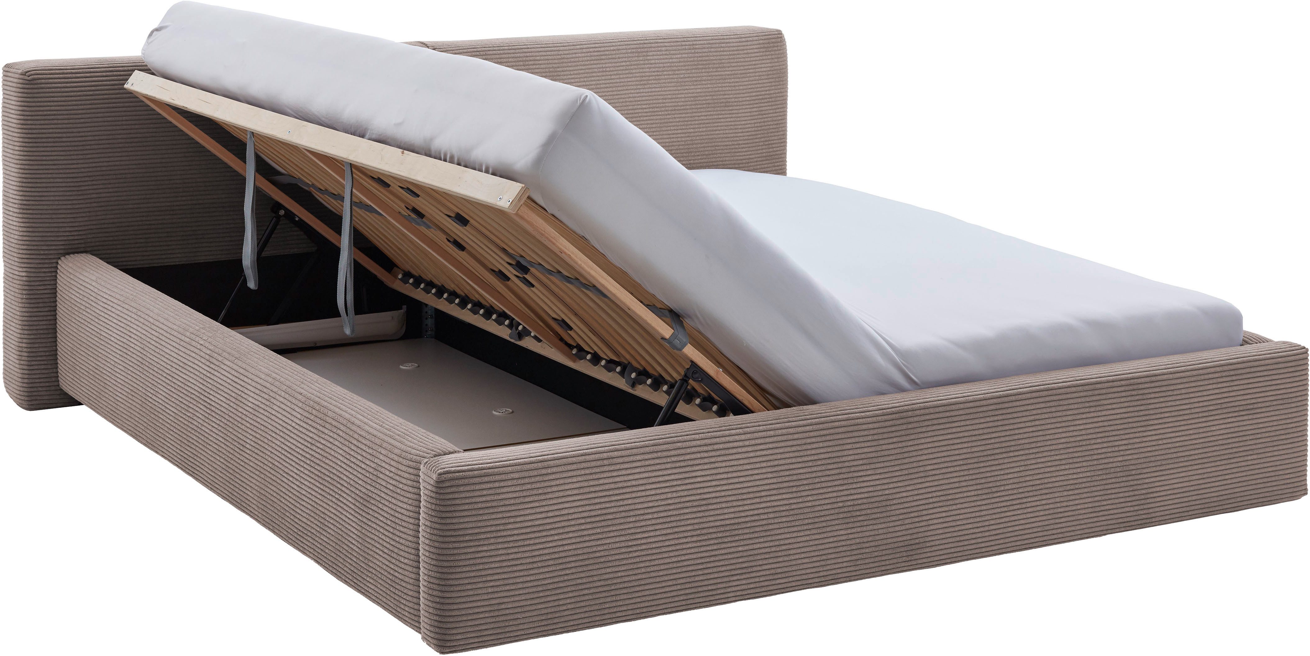 meise.möbel Gestoffeerd bed Cube optioneel met matras en bedlade