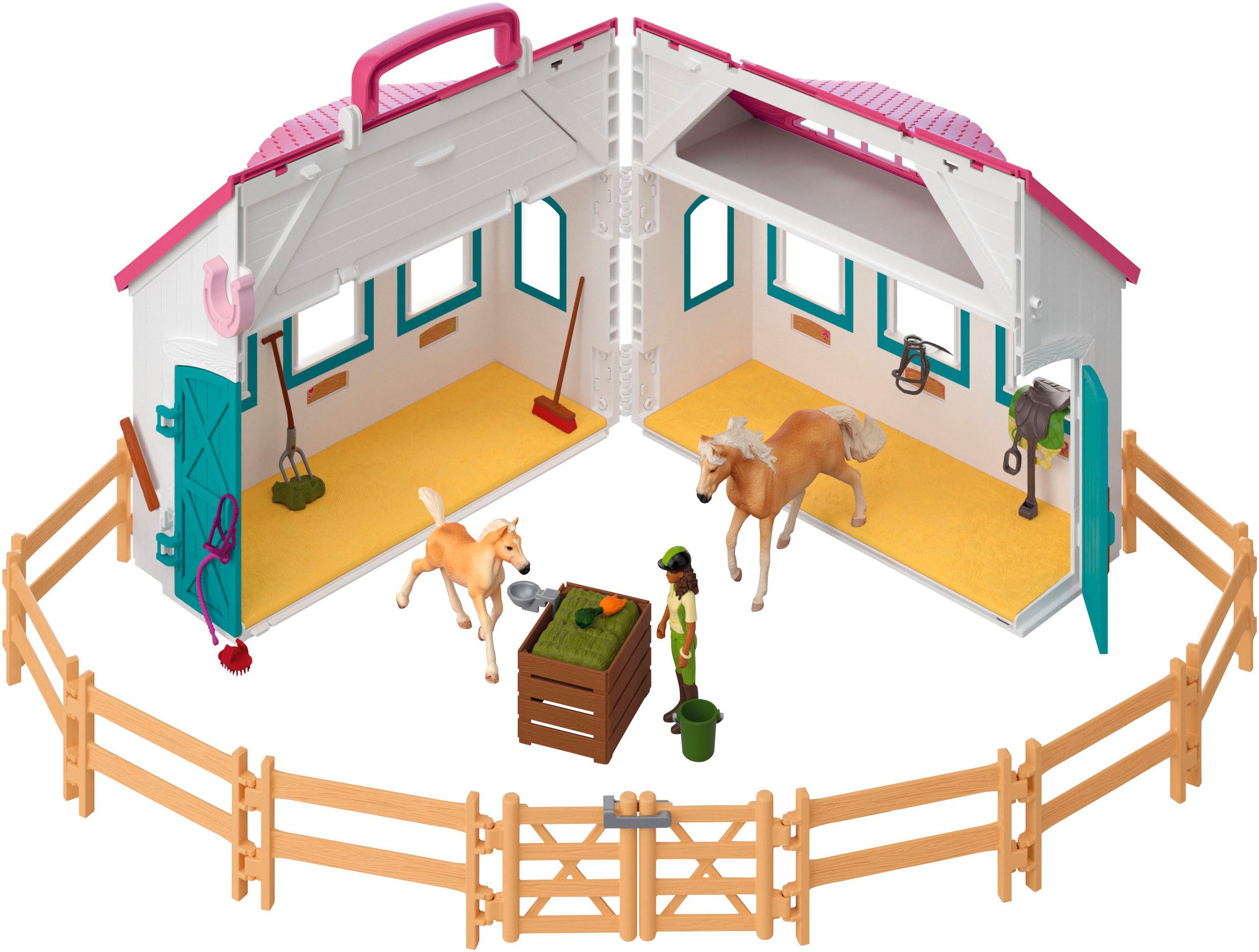 Schleich® Speelwereld HORSE CLUB, Offenstall -Kleines Hufeisen (42703)