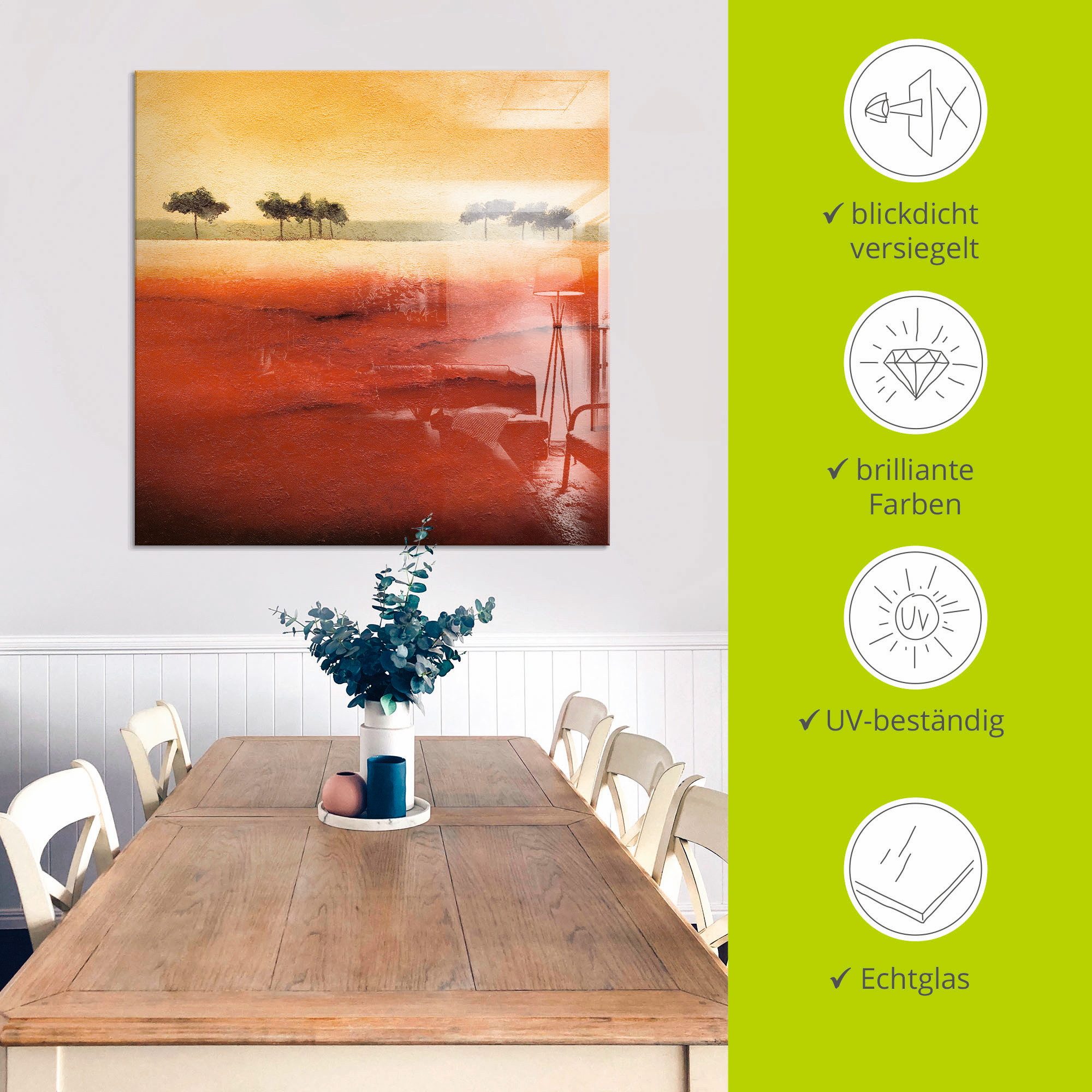 Artland Print op glas Boomgrens III in verschillende maten