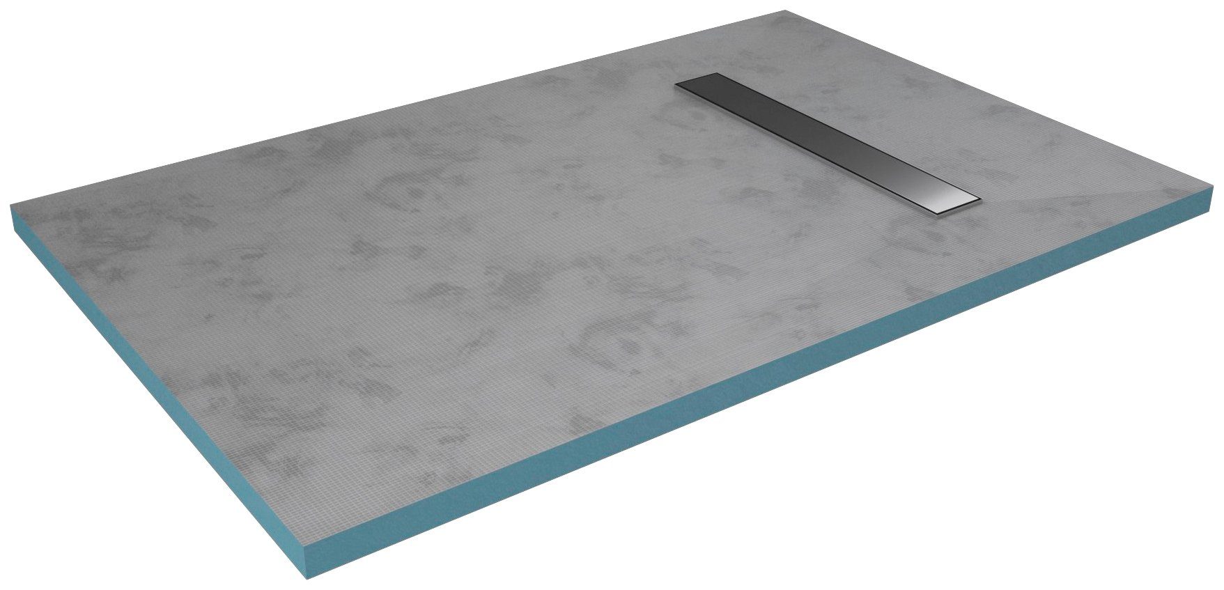 Marwell Douchebak 140 x 90x 4 cm, van zeer stevig polystyreen, inclusief sapgroef, 140 cm x 90 cm douchebakken zilver
