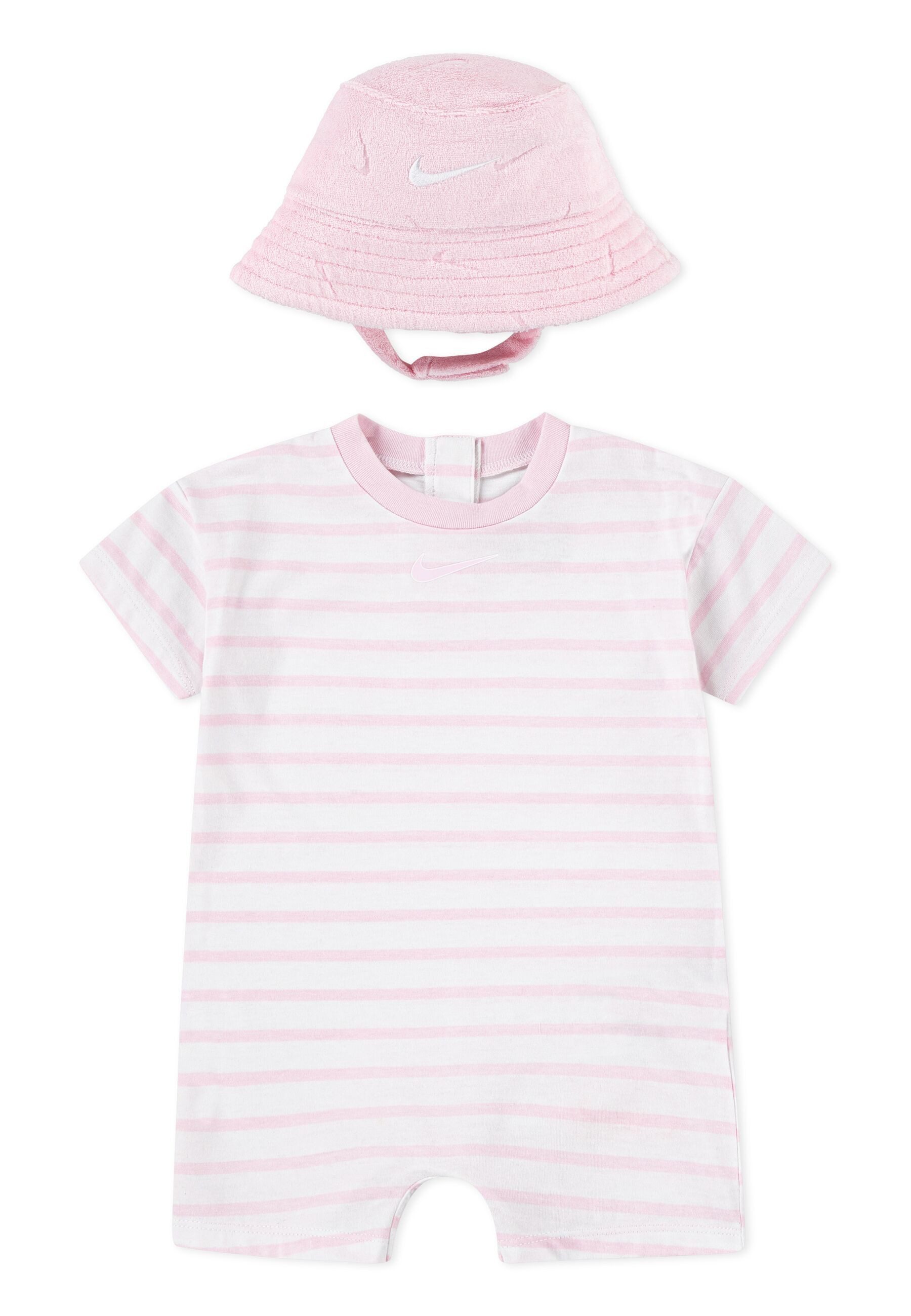 Nike Sportswear Romper jasje en muts NKN TOWEL TERRY SS SL ROMPER (2-delig) kinderen basissets maat 68 (6) roze