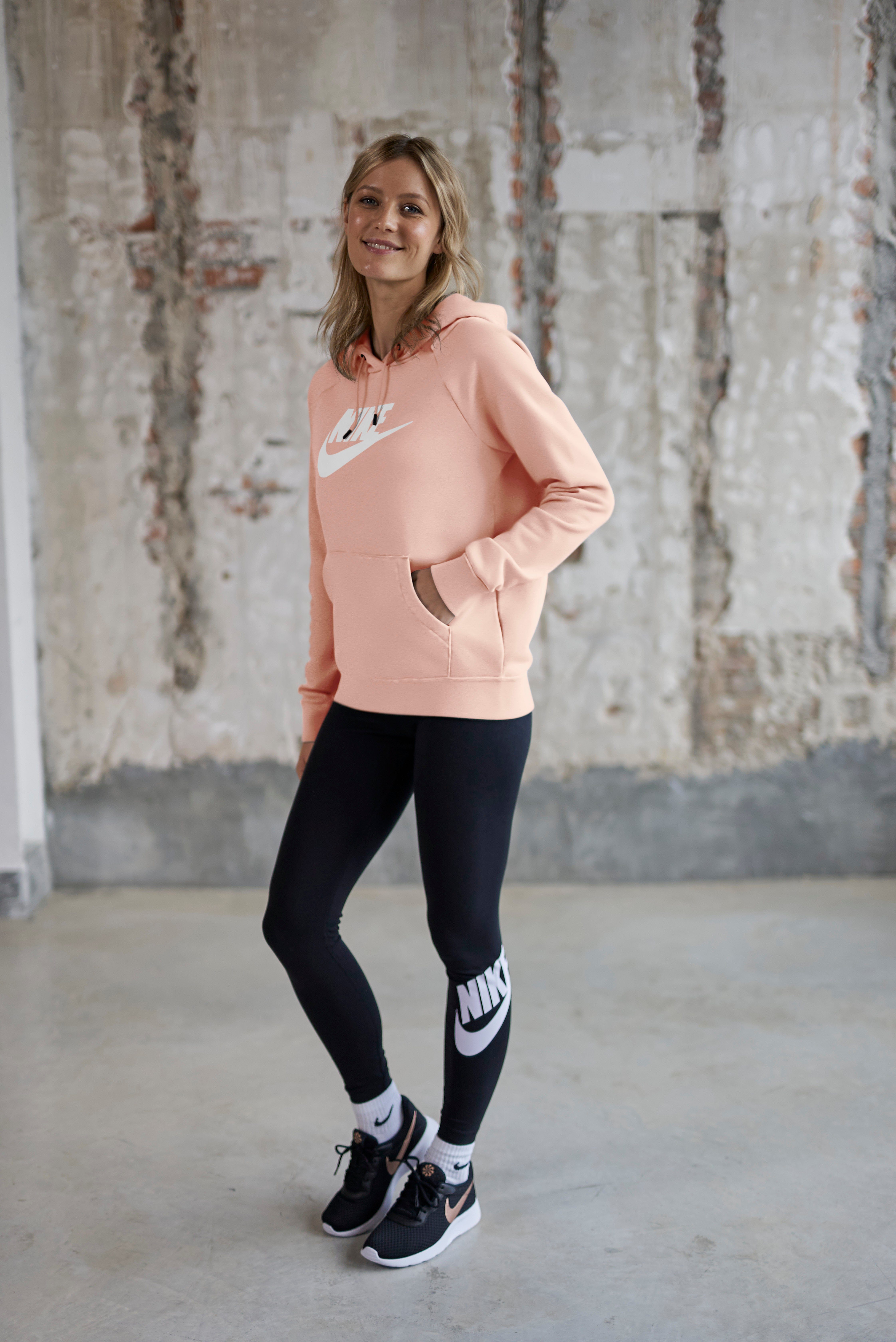 Nike Sportswear Legging Essential Women's High-Waisted Graphic Leggings Zweetafvoerende high waist sportleggings met logo