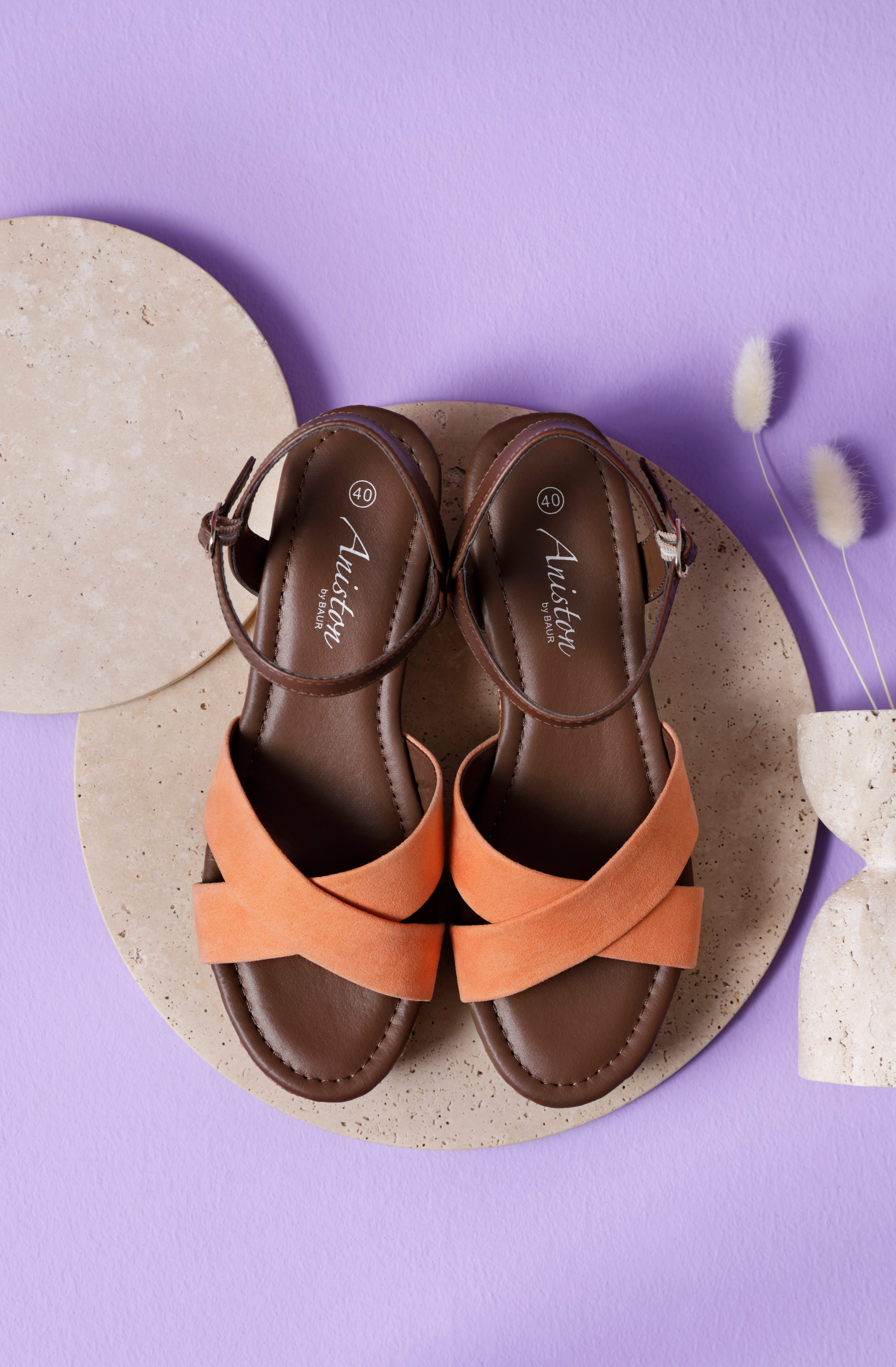 Aniston SHOES Sleehaksandaaltjes , zomerschoen, riemchensandaal, sleehak - nieuwe collectie