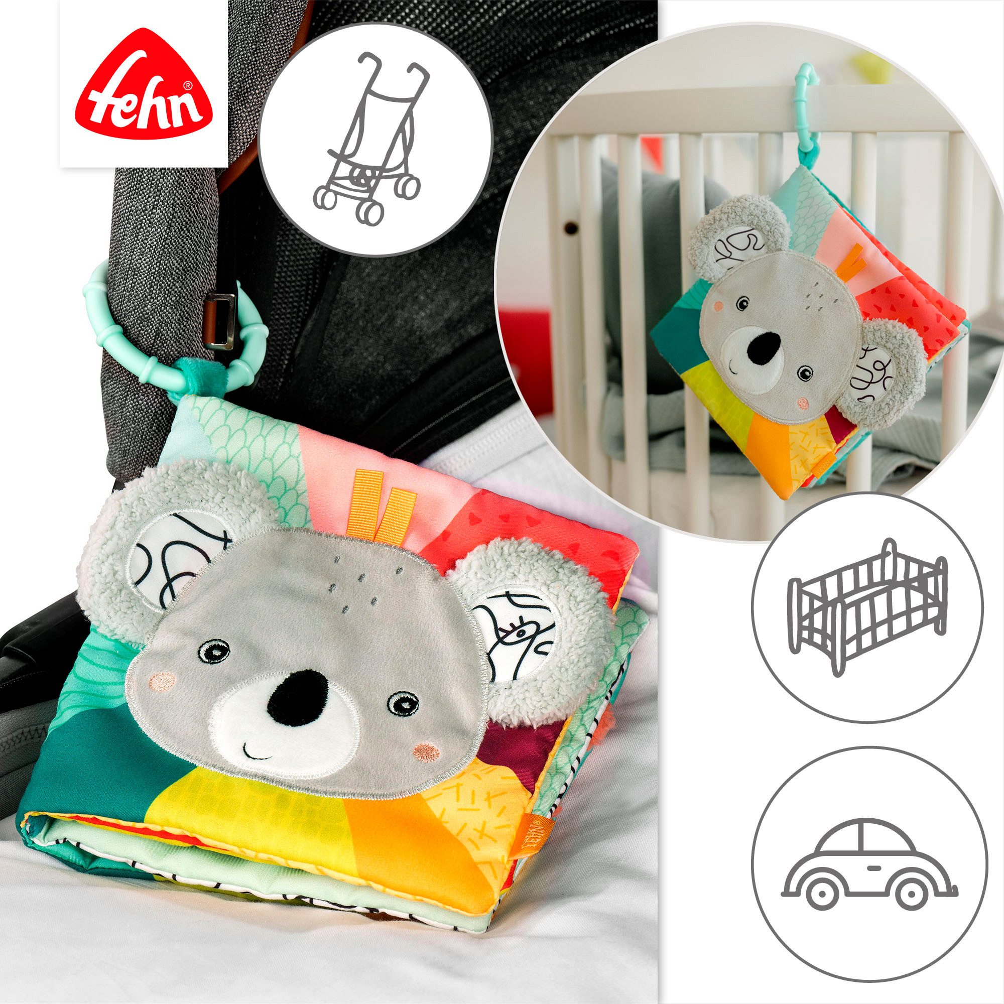 Fehn Grijpspeeltje DoBabyDoo, Koala stoffen boek