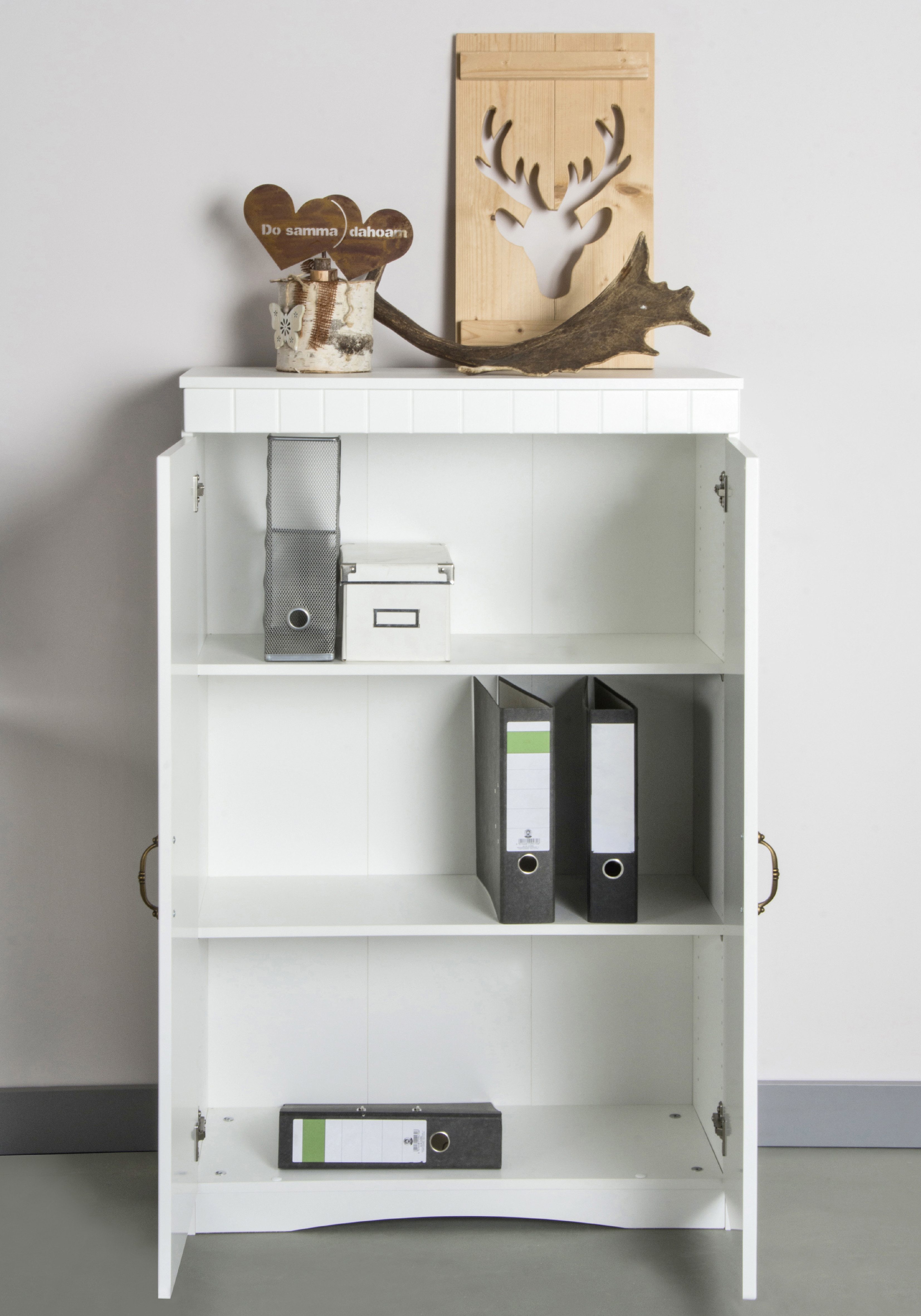 VOGL Möbelfabrik Archiefkast Hans met metalen handgrepen, 3 grote vakken, hoogte 124 cm made in germany