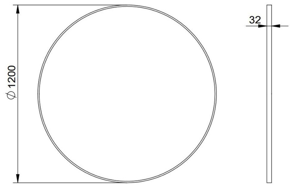 Talos Wandspiegel decoratieve ronde spiegel met aluminiumframe, ø 120 cm