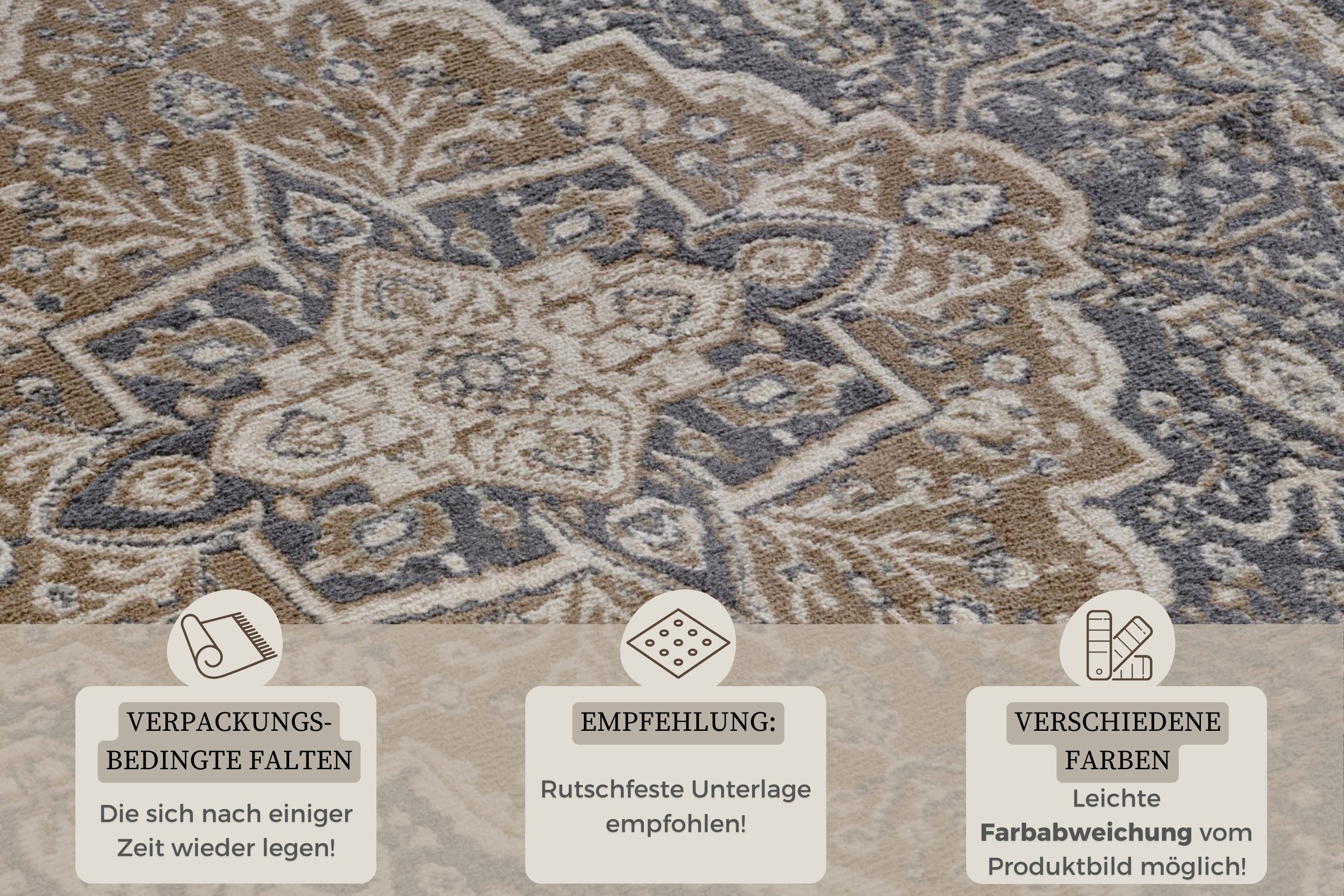 HANSE Home Vloerkleed Orken Korte pool, loper, oriënt, vintage, woonkamer, slaapkamer, eetkamer