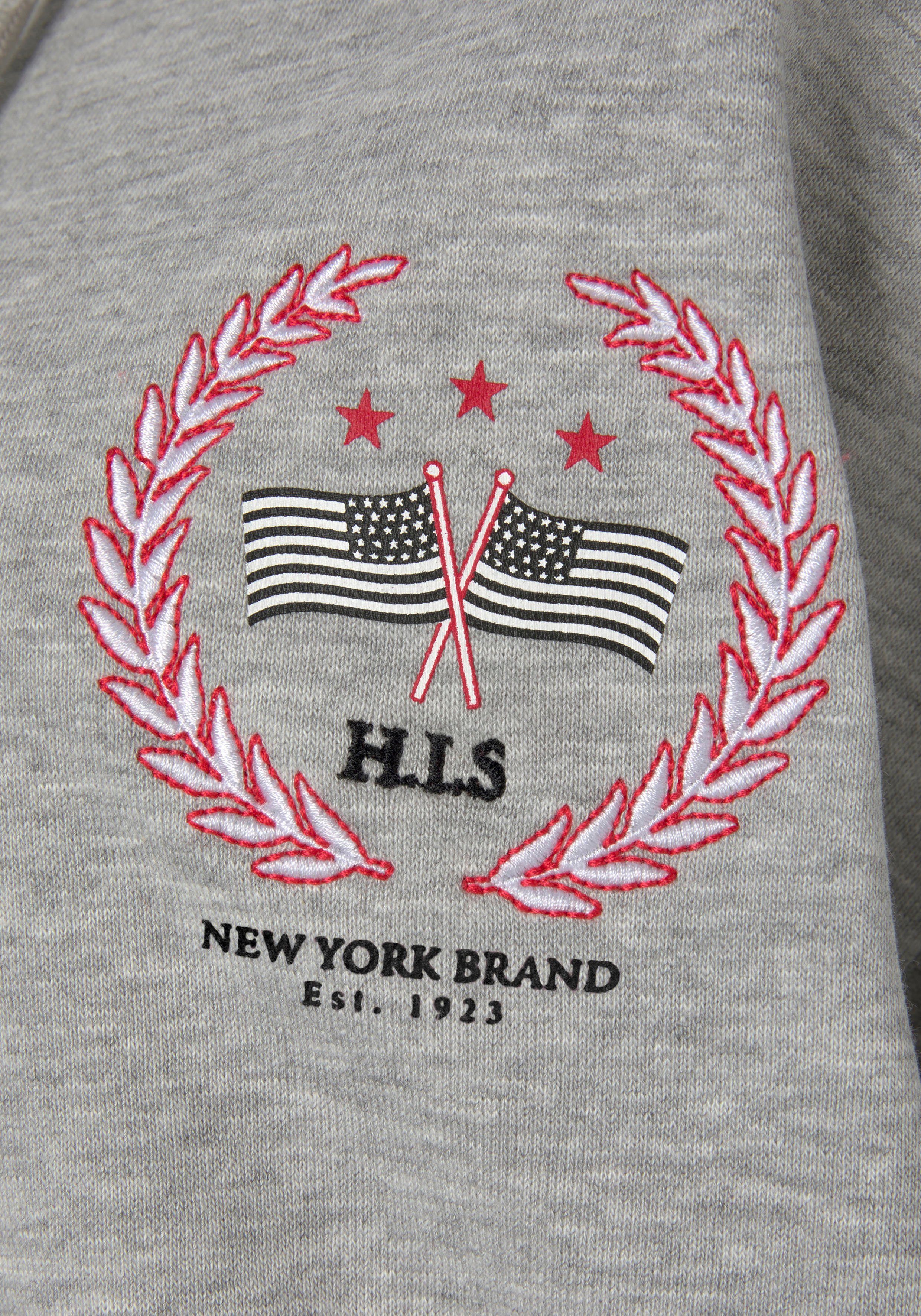 H.I.S Sweatvest -lounge jas met mooie borduursel loungeanzug