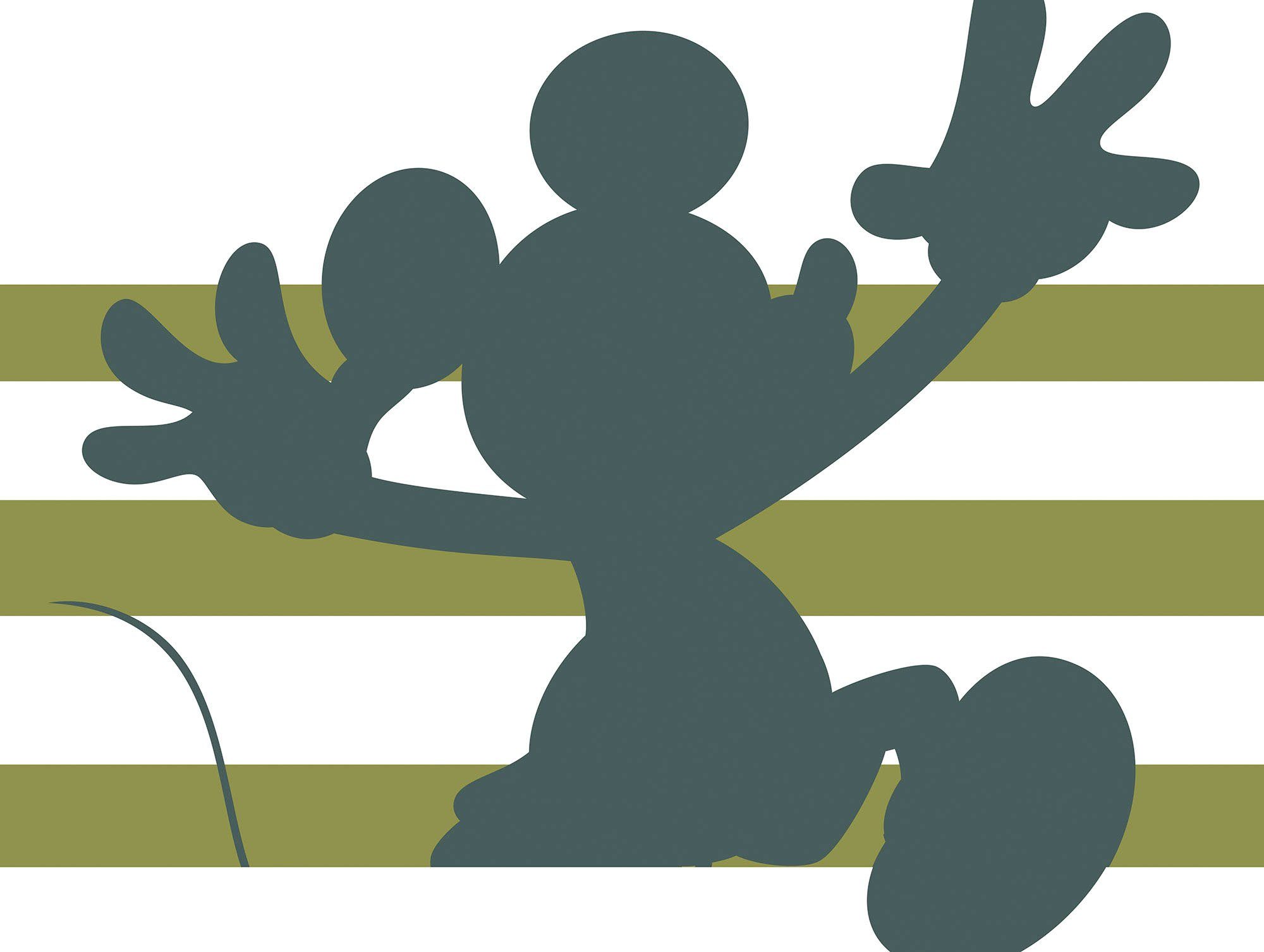 Komar Wanddecoratie Mickey Shadow Wanddecoratie voor de kinderkamer - zonder lijst (1 stuk) foto schilderijen maat 30 cm x 40 cm groen