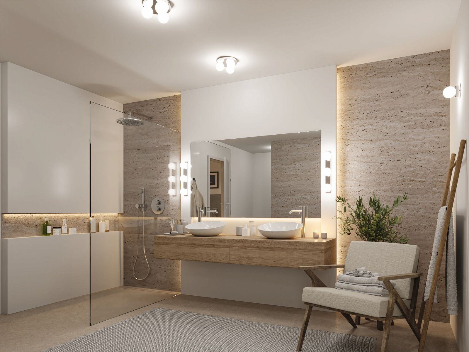 Paulmann Wandlamp Selection Bathroom Gove IP44 max. 3x20W Balken Glas/Metaal (1 stuk)