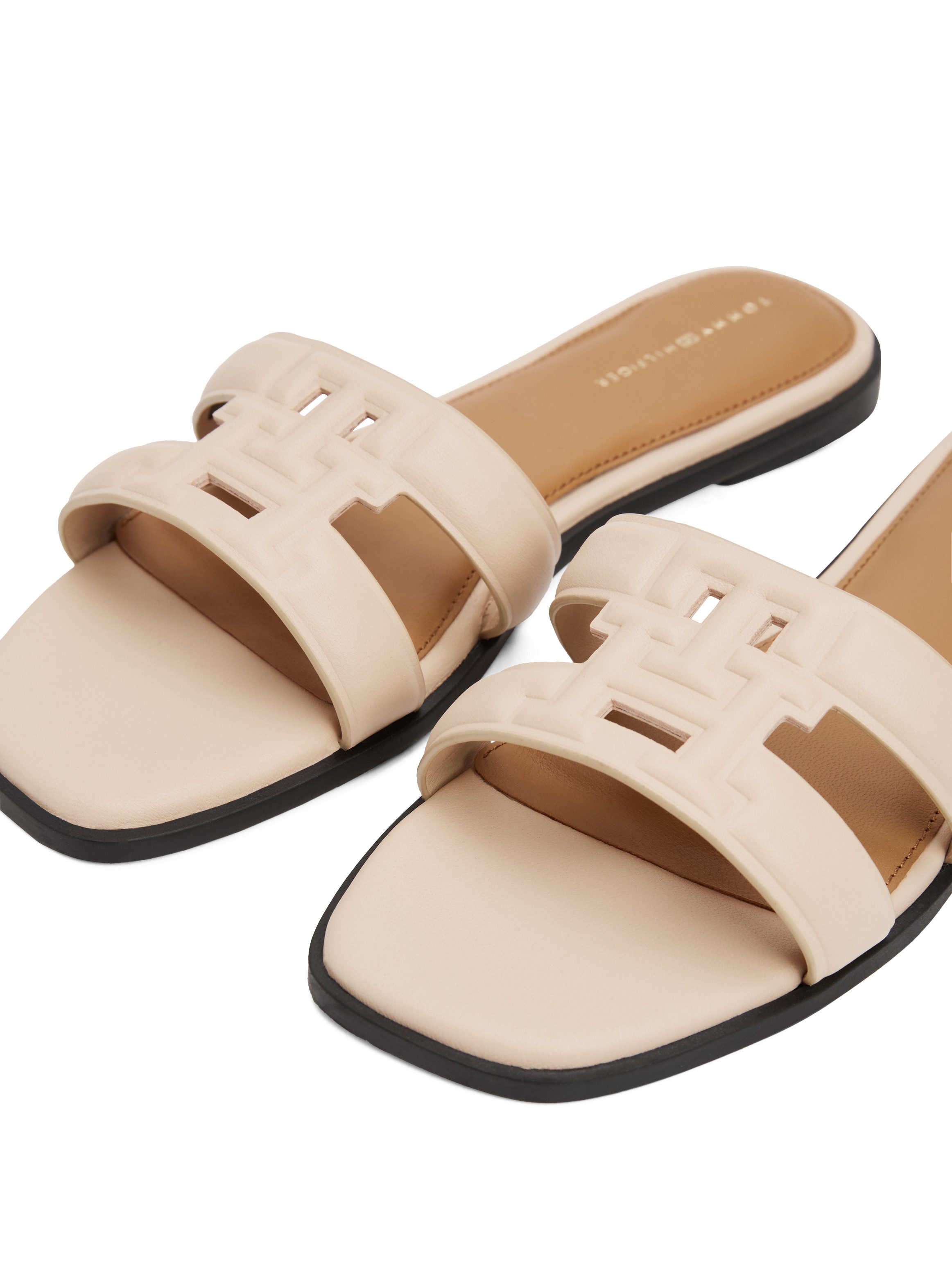 Tommy Hilfiger Slippers TH LOGO STRAP MULE , comfortabele schoen, zomerschoen, flats met th-logo