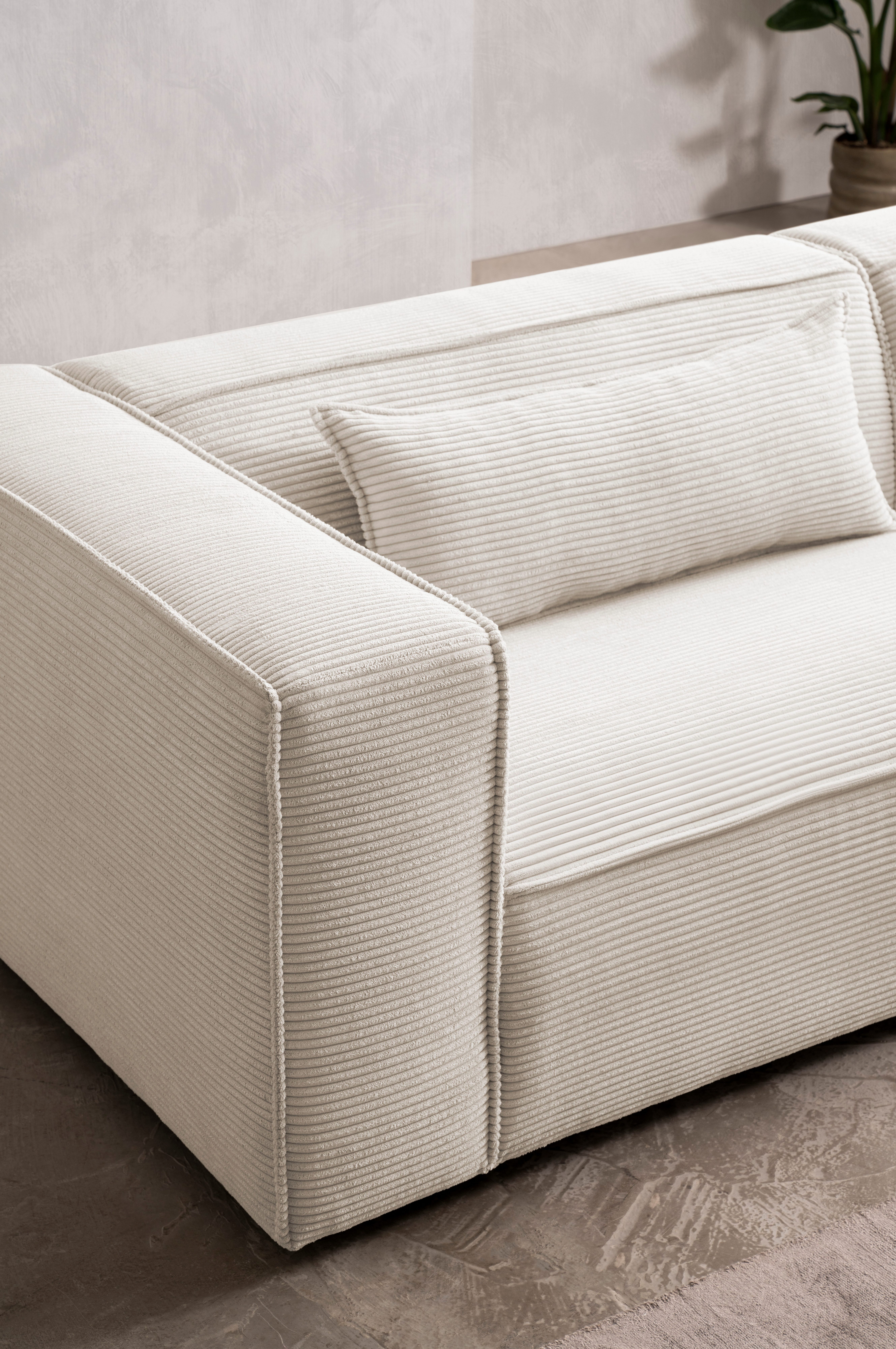 LeGer Home by Lena Gercke 3-zitsbank PIARA, bank met biesnaad, sofa in cord of linnenlook