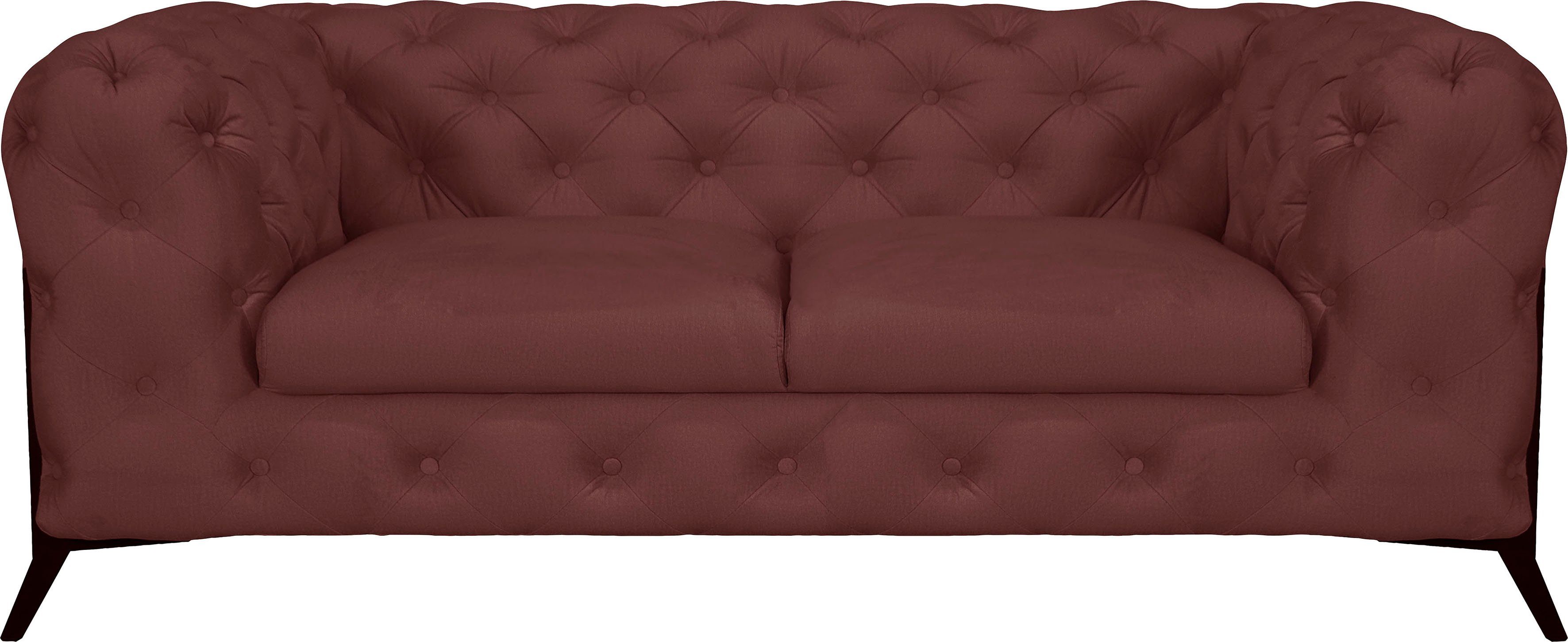leonique chesterfield-bank amaury luxueuze capitonnage, moderne chesterfield look, kleur van de poten ter keuze roze