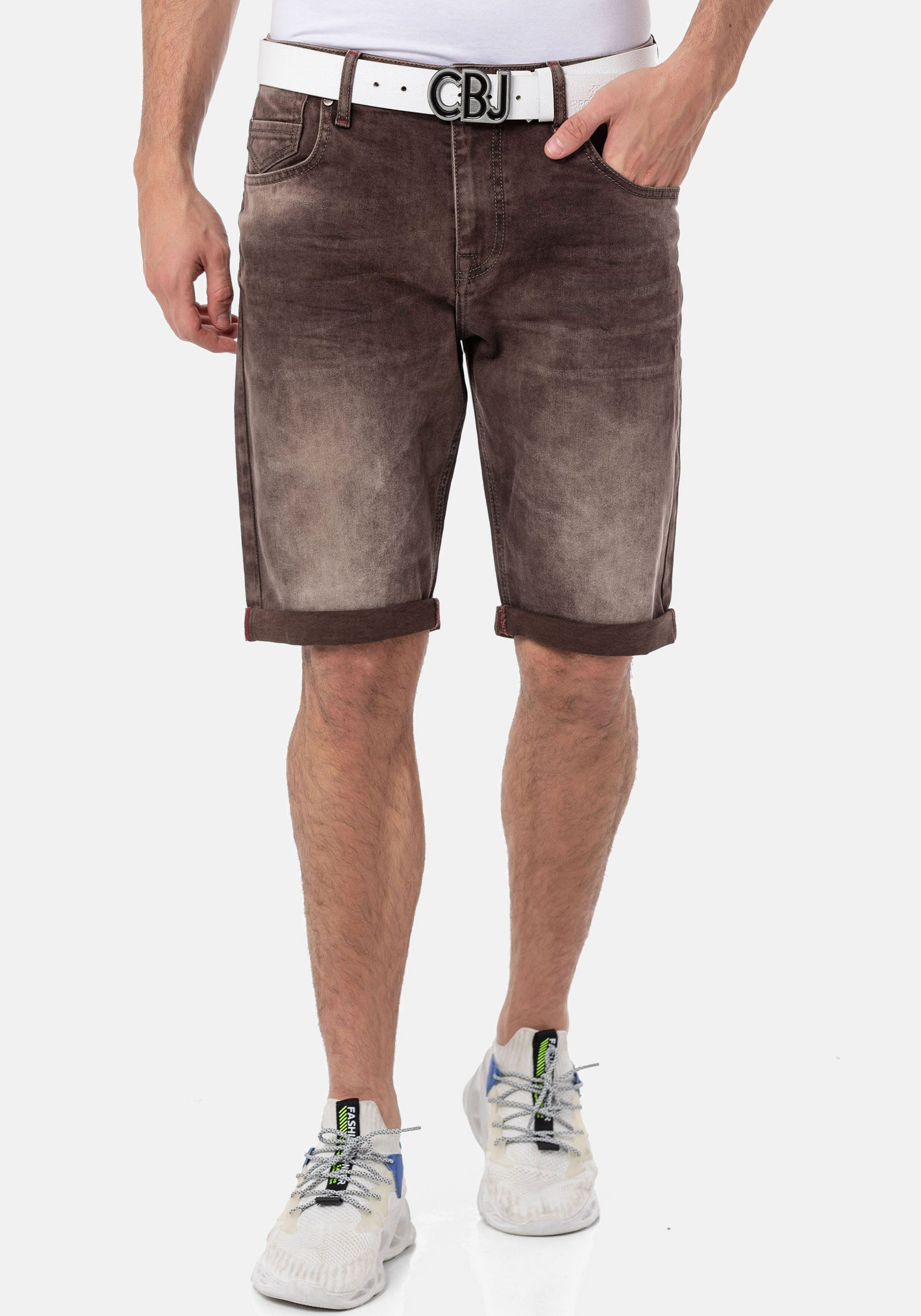Cipo & Baxx Jeansshort heren jeans maat 29 bruin