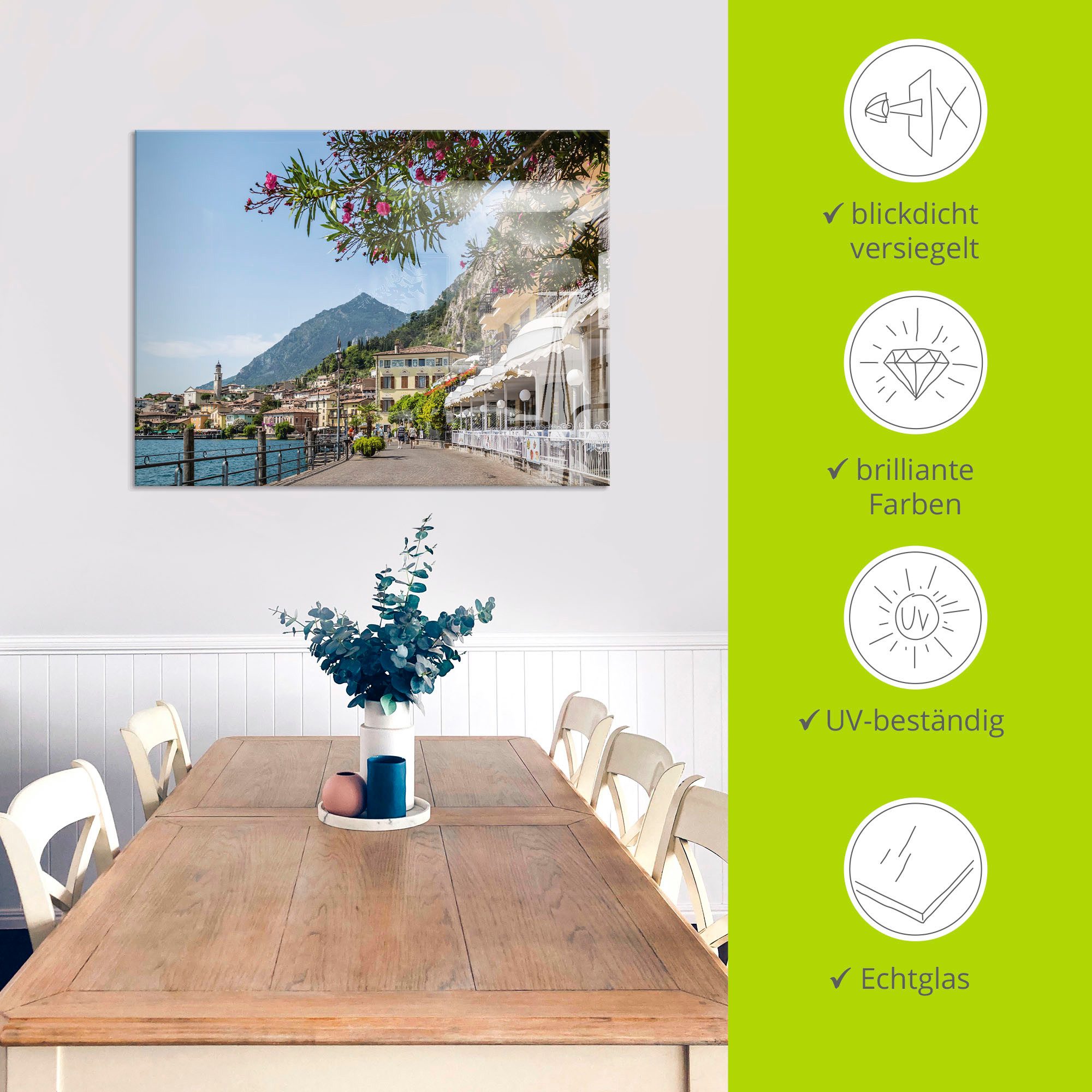 Artland Print op glas Gardameer Limone sul Garda