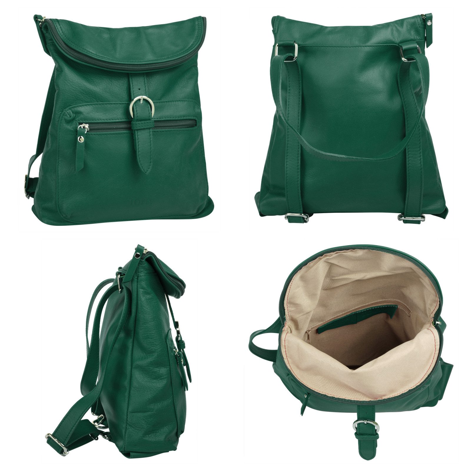Forty Degrees Rugzak echt leer, made in italy