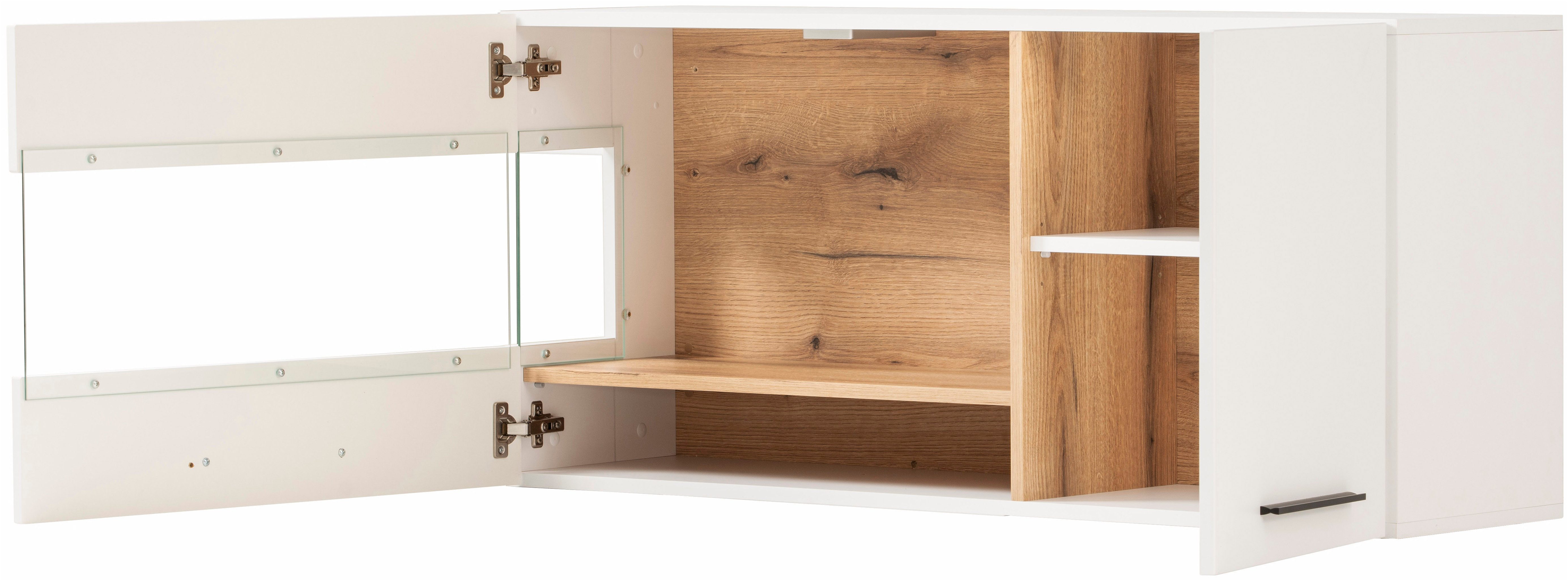 INOSIGN Wandmeubel Salerno, moderne wandmeubel, woonkamer-set, Wit met Eik Evoke Decor (set, 4-delig)