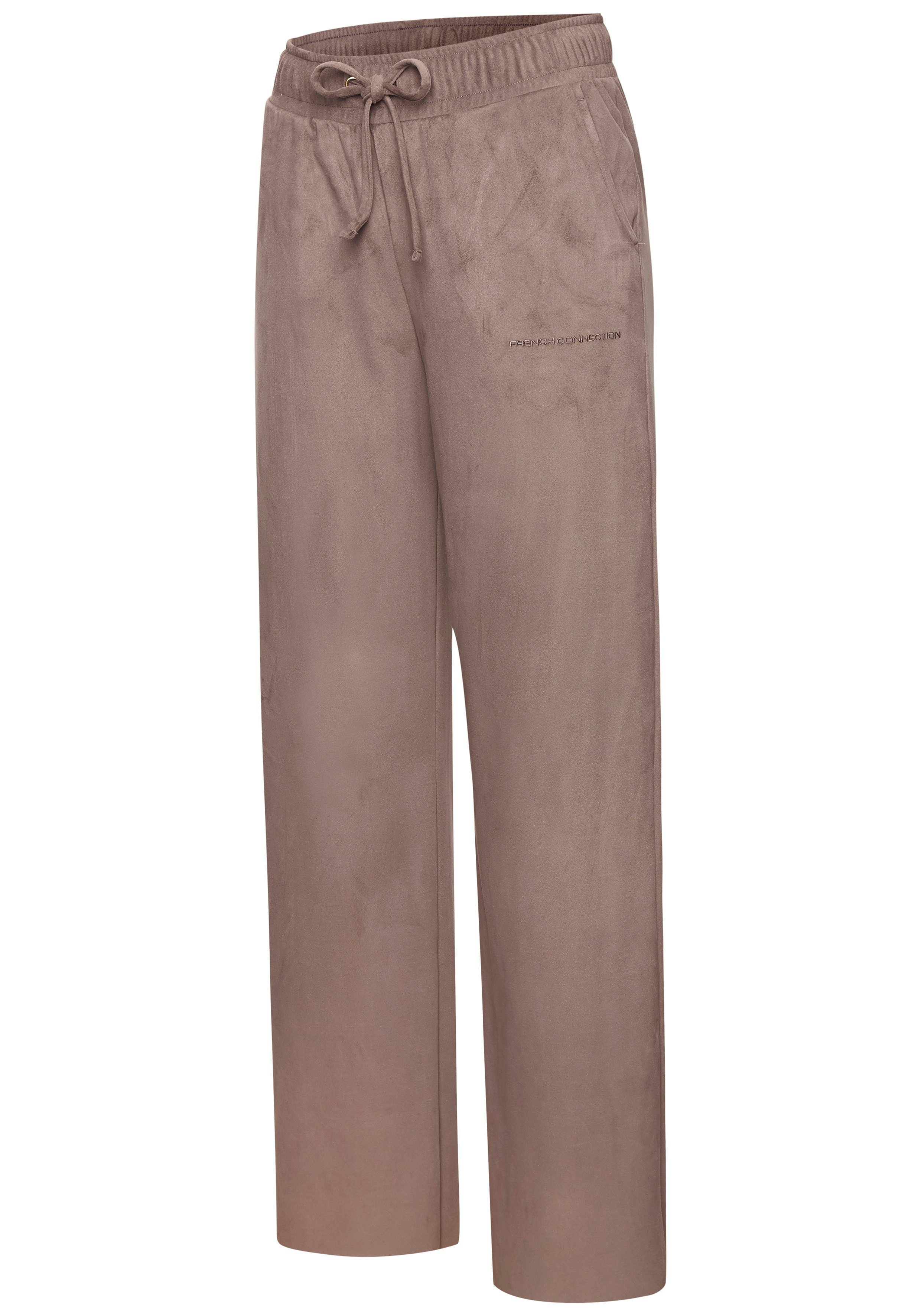 French Connection Comfortbroek van veloursleer-imitatie met zijzakken, loungewear