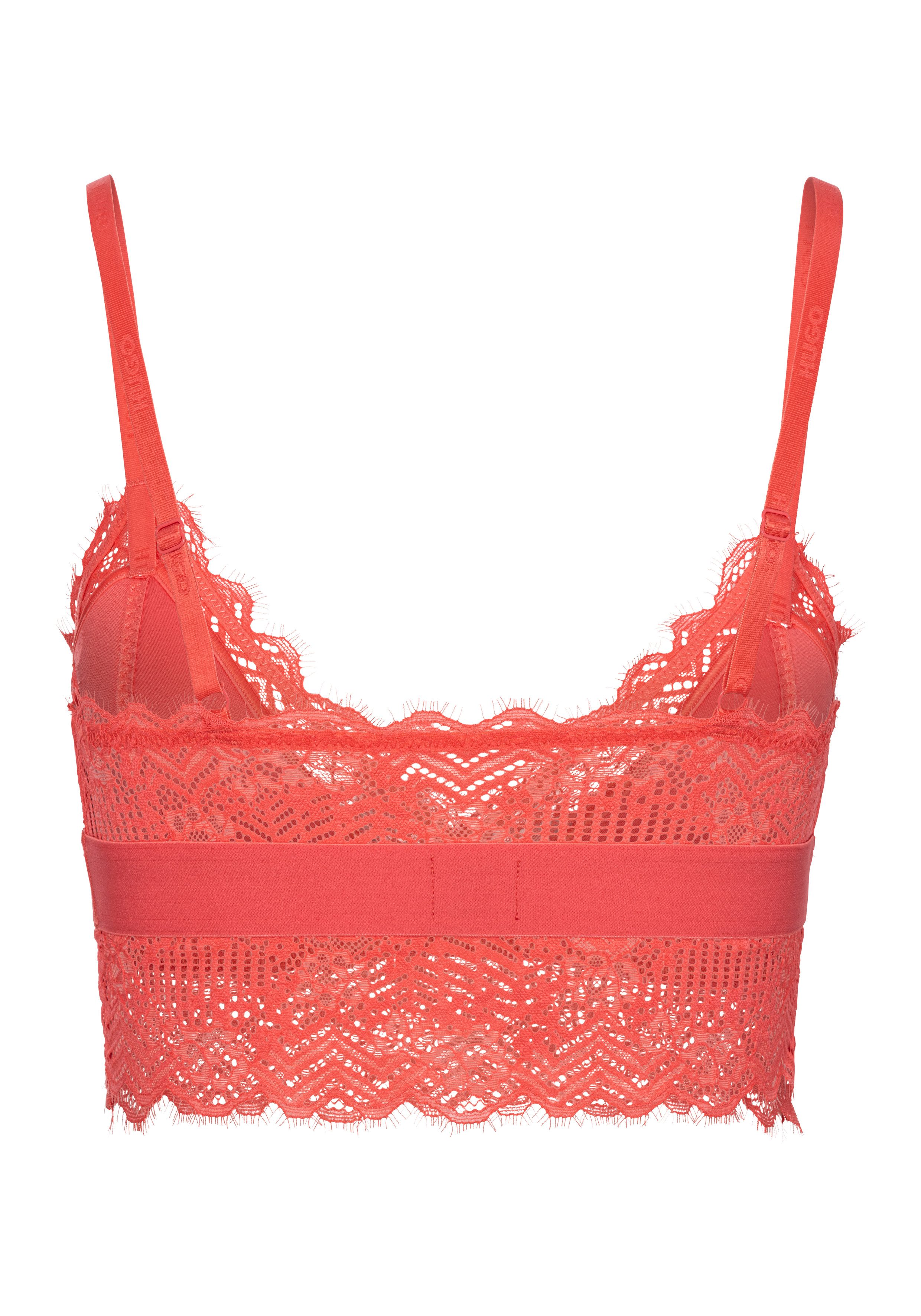HUGO underwear Beugelloze-bh TRIANGLE RL LACE met hugo-label aan de tailleband