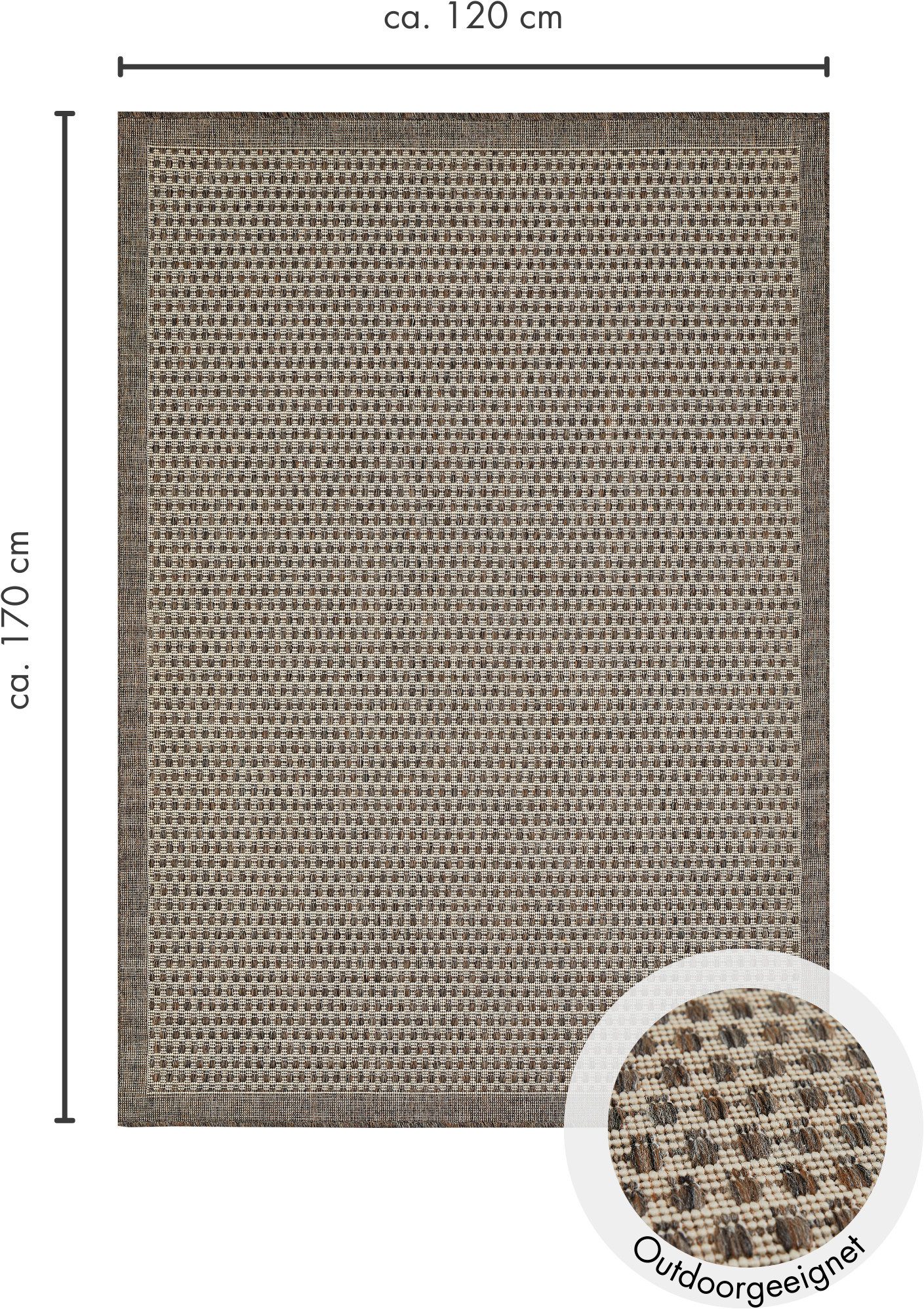 Andiamo Vloerkleed Savannah Platweefsel, geschikt voor binnen en buiten, woonkamer