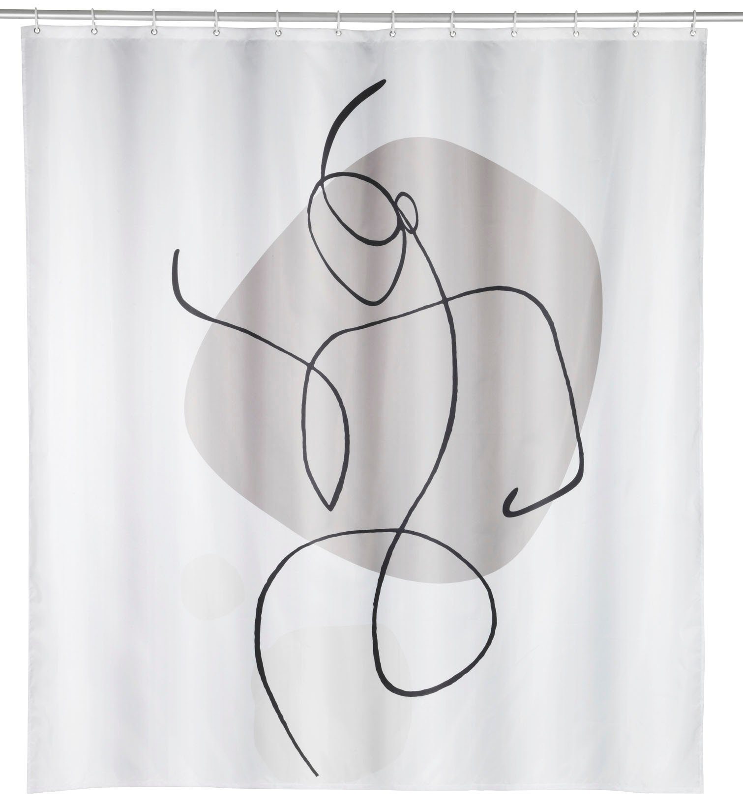 WENKO Douchegordijn Ladyline Hoogte 200 cm, met one-line-design douchegordijnen grijs