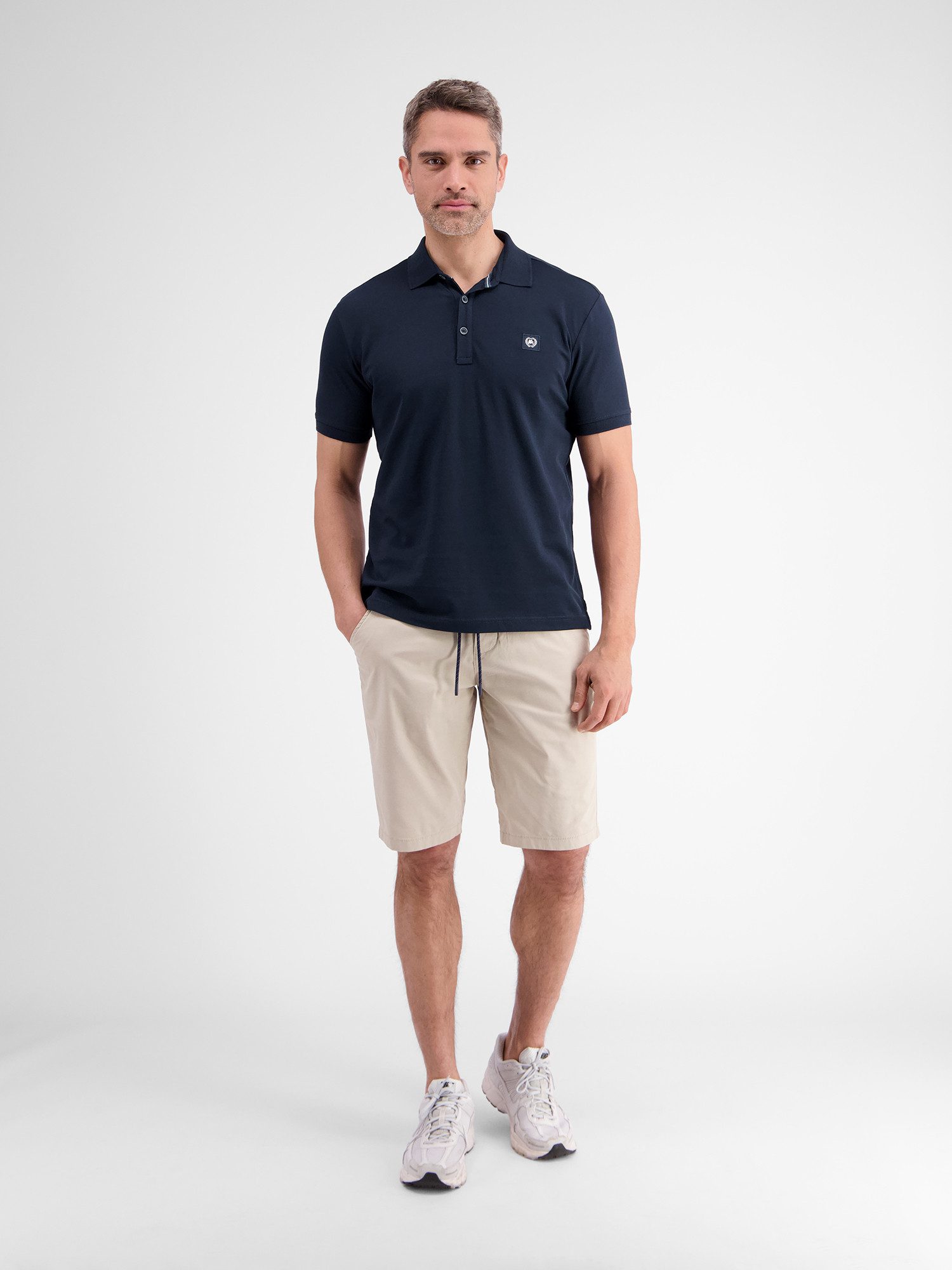 Lerros Poloshirt LERROS heren poloshirt met stretchpercentage, effen kleur heren t-shirts maat S blauw