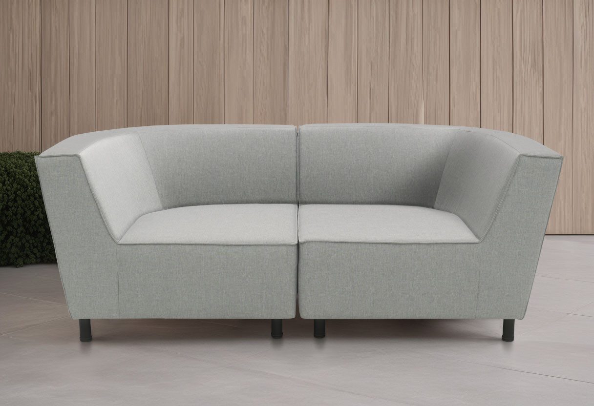 DOMO collection Bank-hoekelement Sonna, individueel samen te stellen Enkele elementen voor terras, tuin en balkon, speciaal voor buiten zilver,