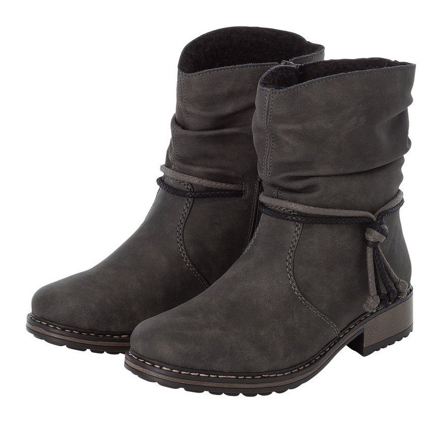 Rieker Winterlaarsjes met decoratieve banden aan de slouchy schacht