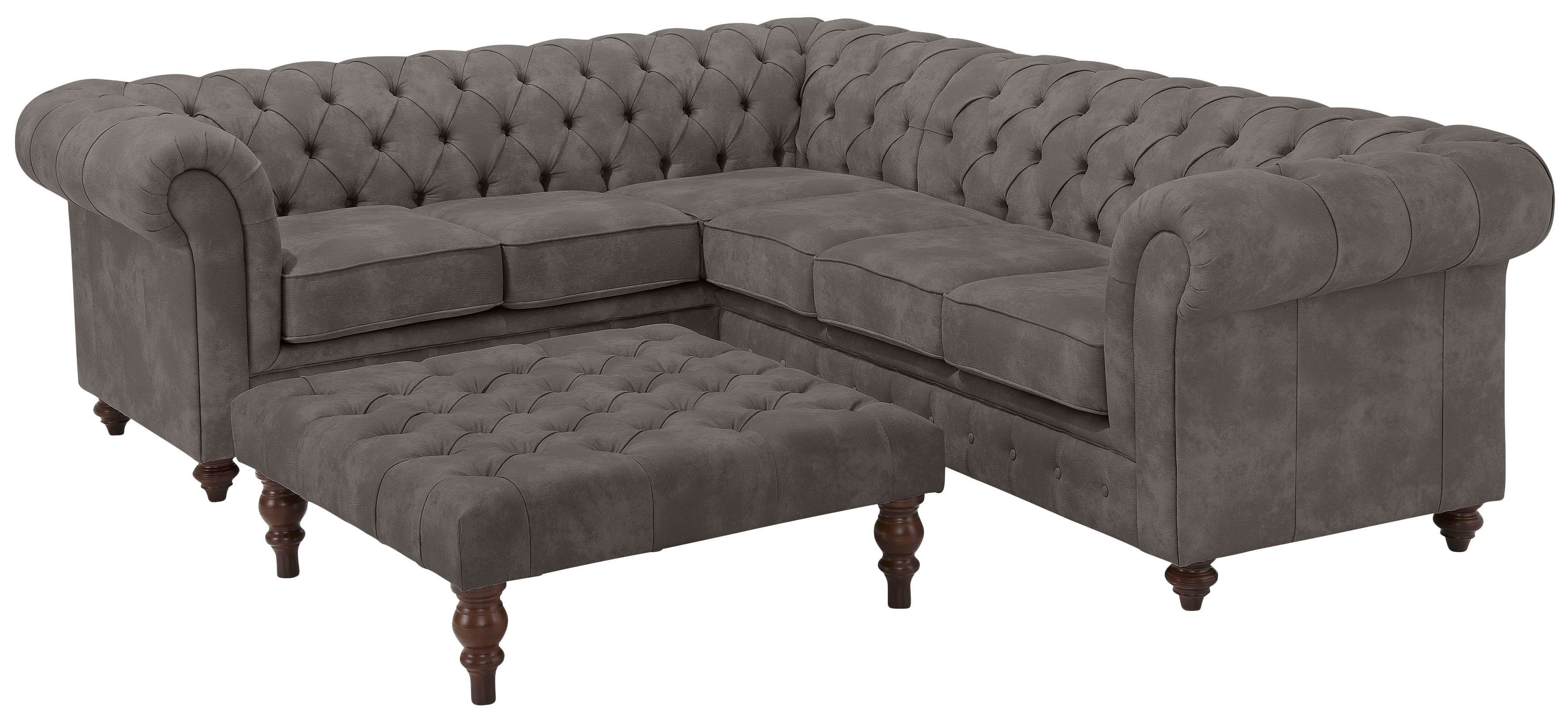 Home affaire Chesterfield-bank Chesterfield hoekbank, ook in leer L-vorm hoogwaardige knoopdetails, langer gedeelte links of rechts naar keuze