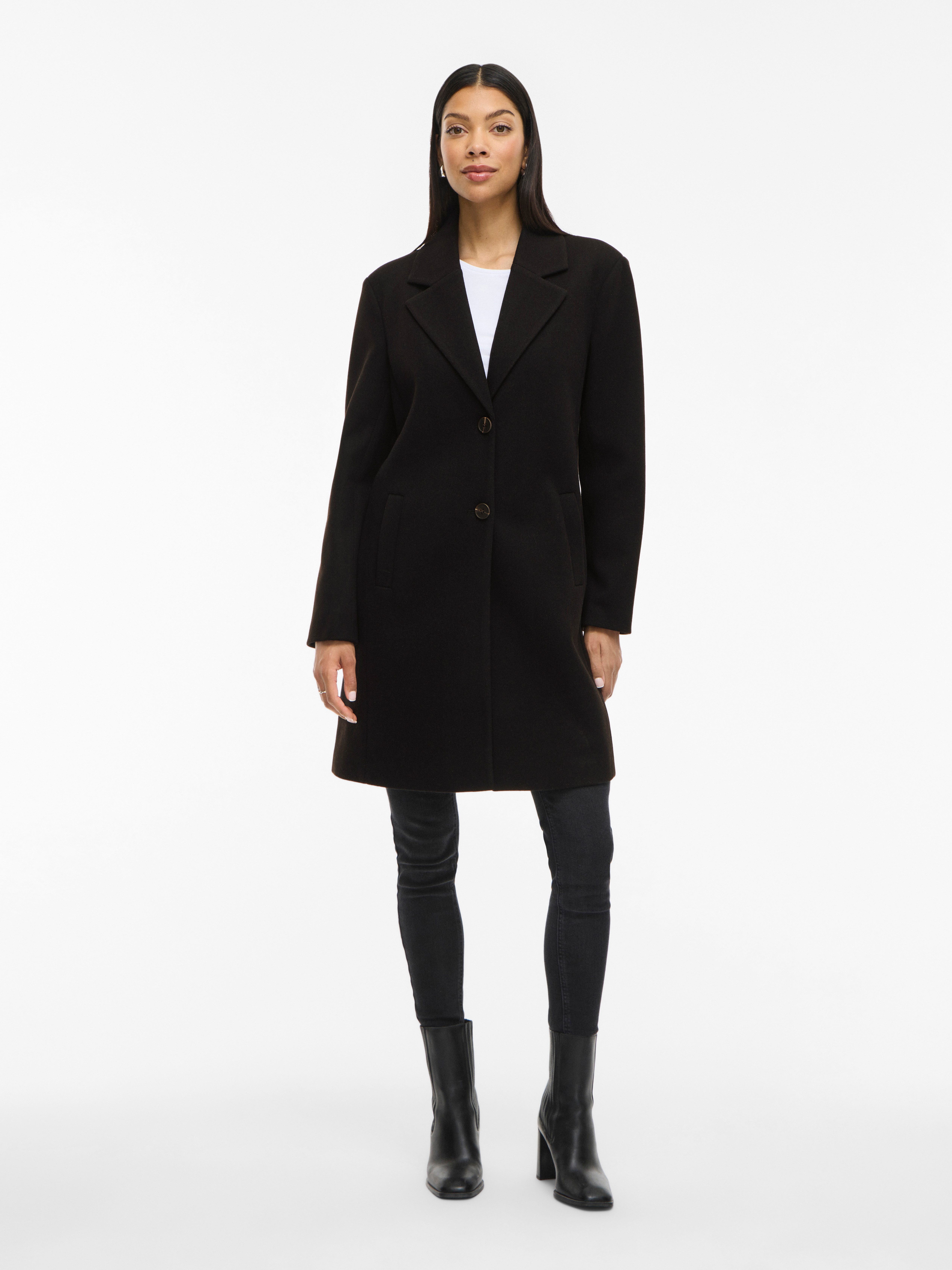Vila Korte jas VICLAUDIA BUTTON COAT - NOOS