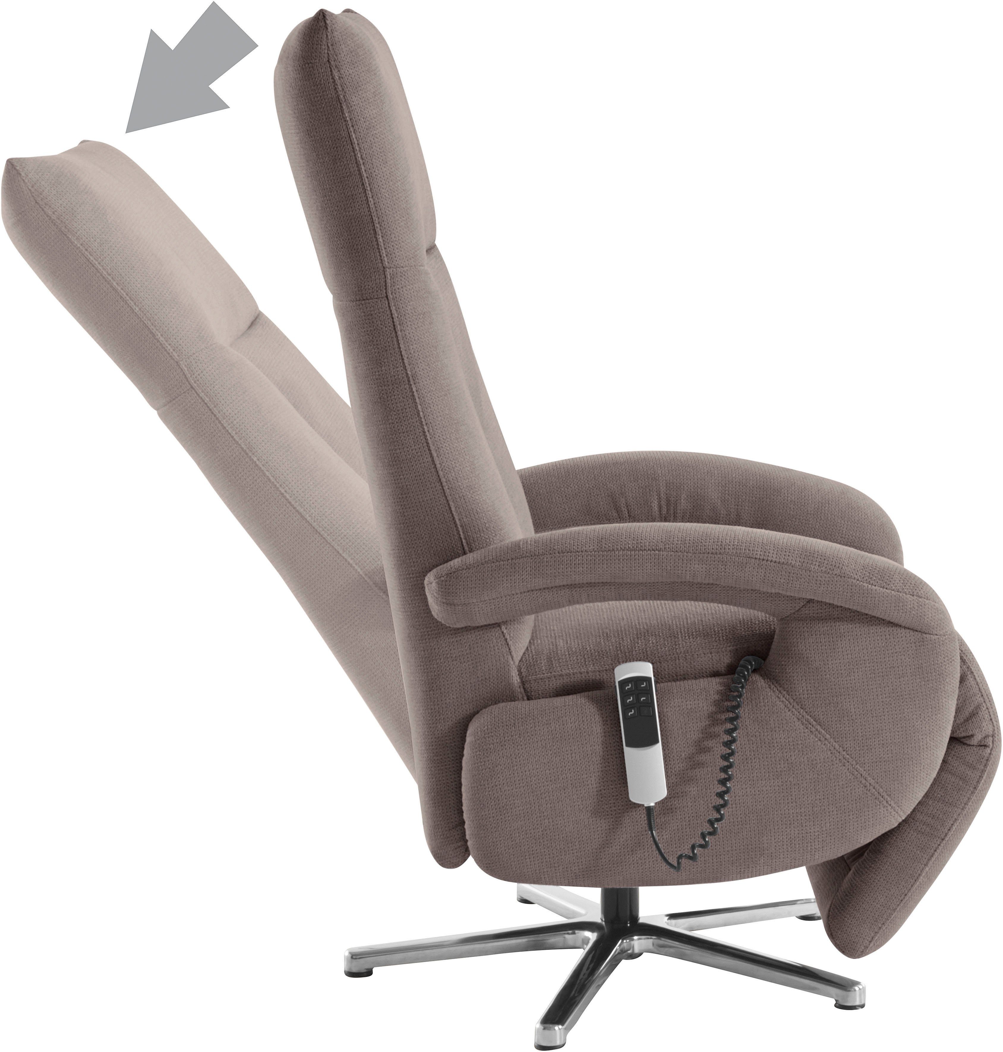 sit&more Relaxfauteuil Tycoon met verstelbare hoofdsteun en 360° draaifunctie keuze tussen handmatige of elektrische functie, ook met accu (draadloos)