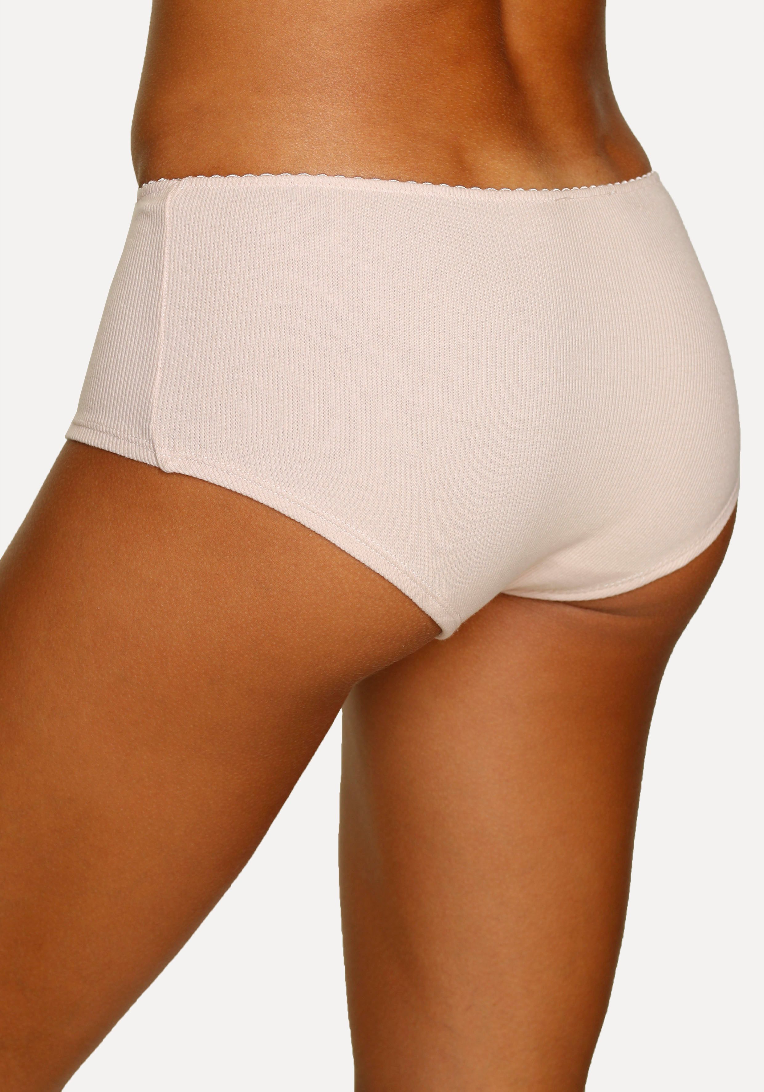 Vivance Hipster van zachte en elastische ribstof, met delicate roosjes vooraan (3 stuks)