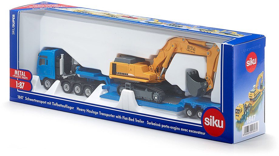 Siku Speelgoed vrachtwagen SIKU Super, MAN TG-A met dieplader (1847)