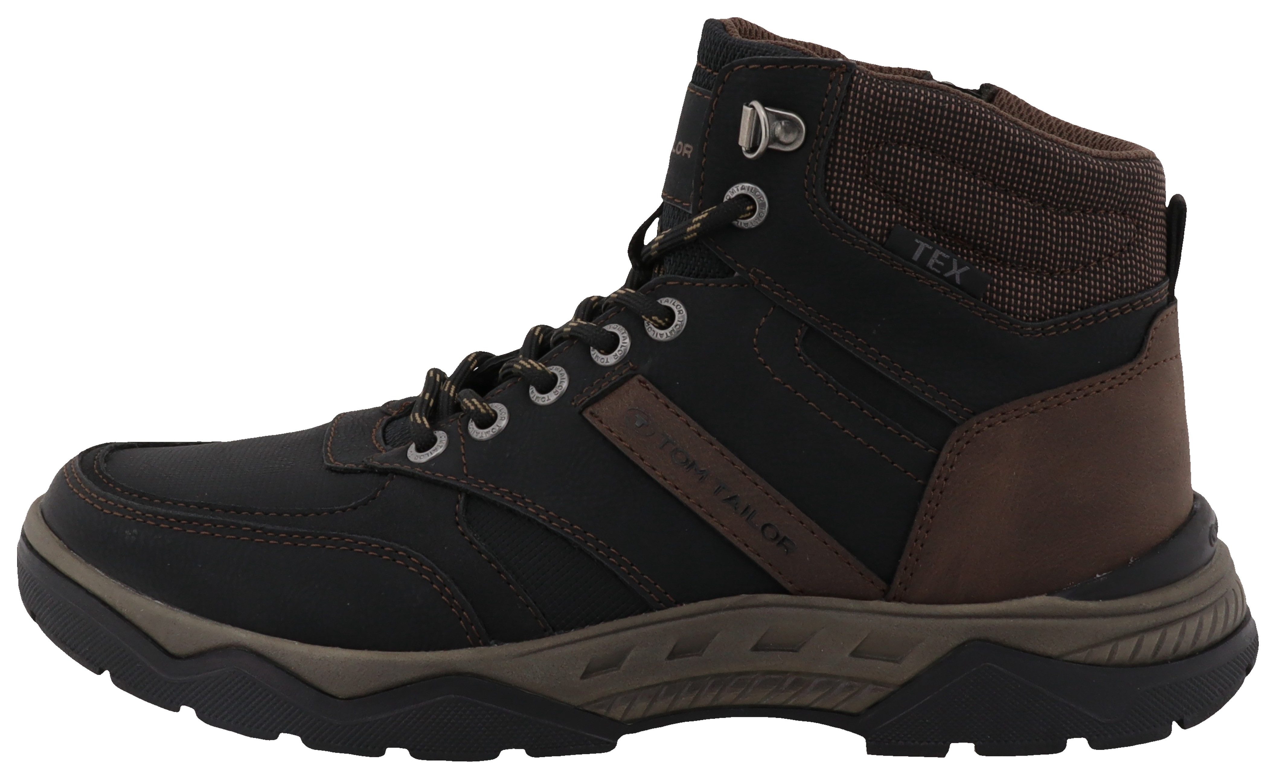 Tom Tailor Veterschoenen high top sneaker, trekkingschoen met ogen in bergbeklimmer-look