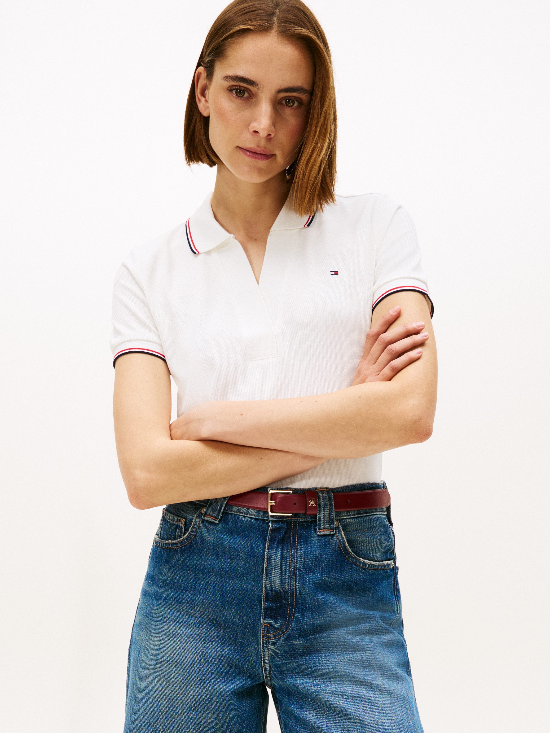 Tommy Hilfiger Poloshirt 1985 TIPPING SLIM OPEN SS POLO