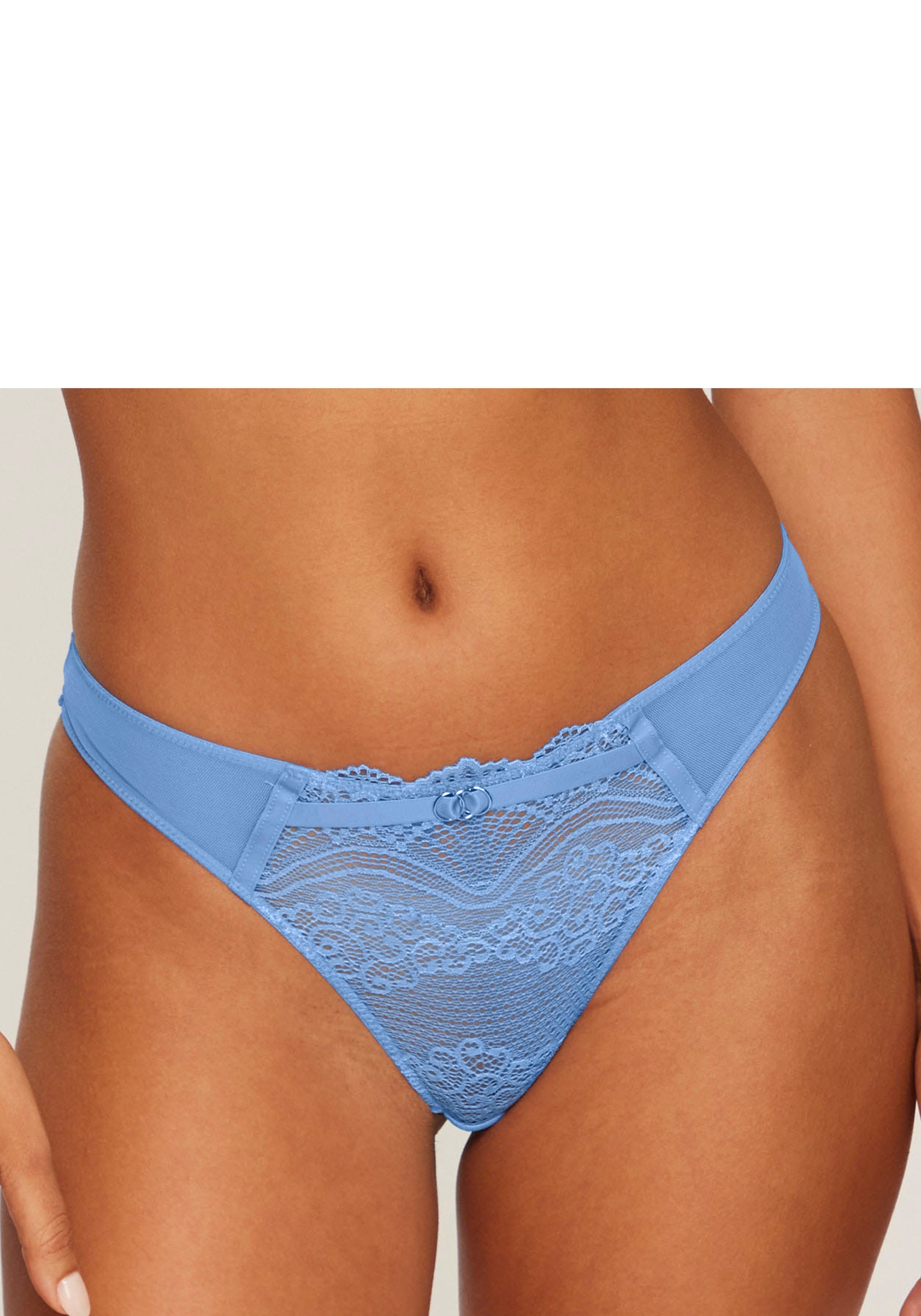 Lascana String Eleonora met verleidelijke uitsparingen dames strings maat 36/38 blauw