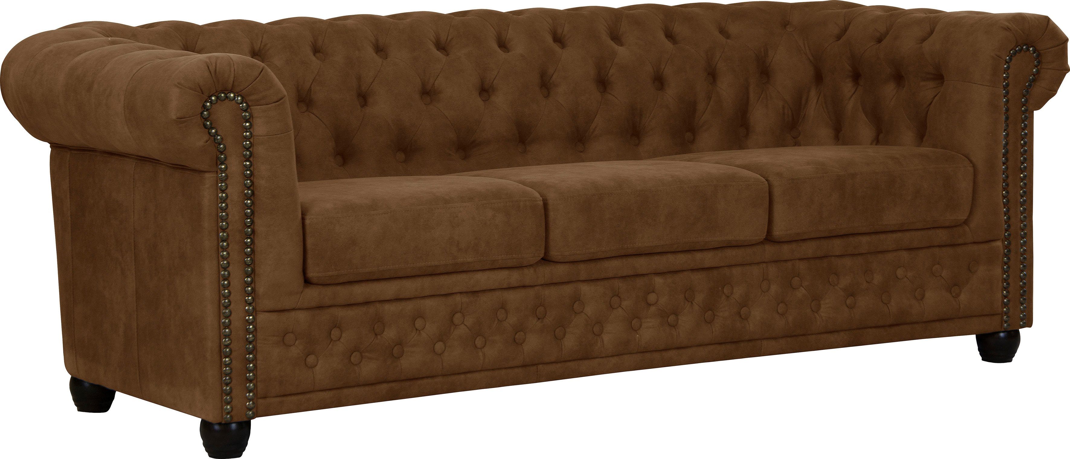 Home affaire Chesterfield-bank Rysum Chesterfield look, in 2 verschillende stoffen, 2 versies snel leverbaar