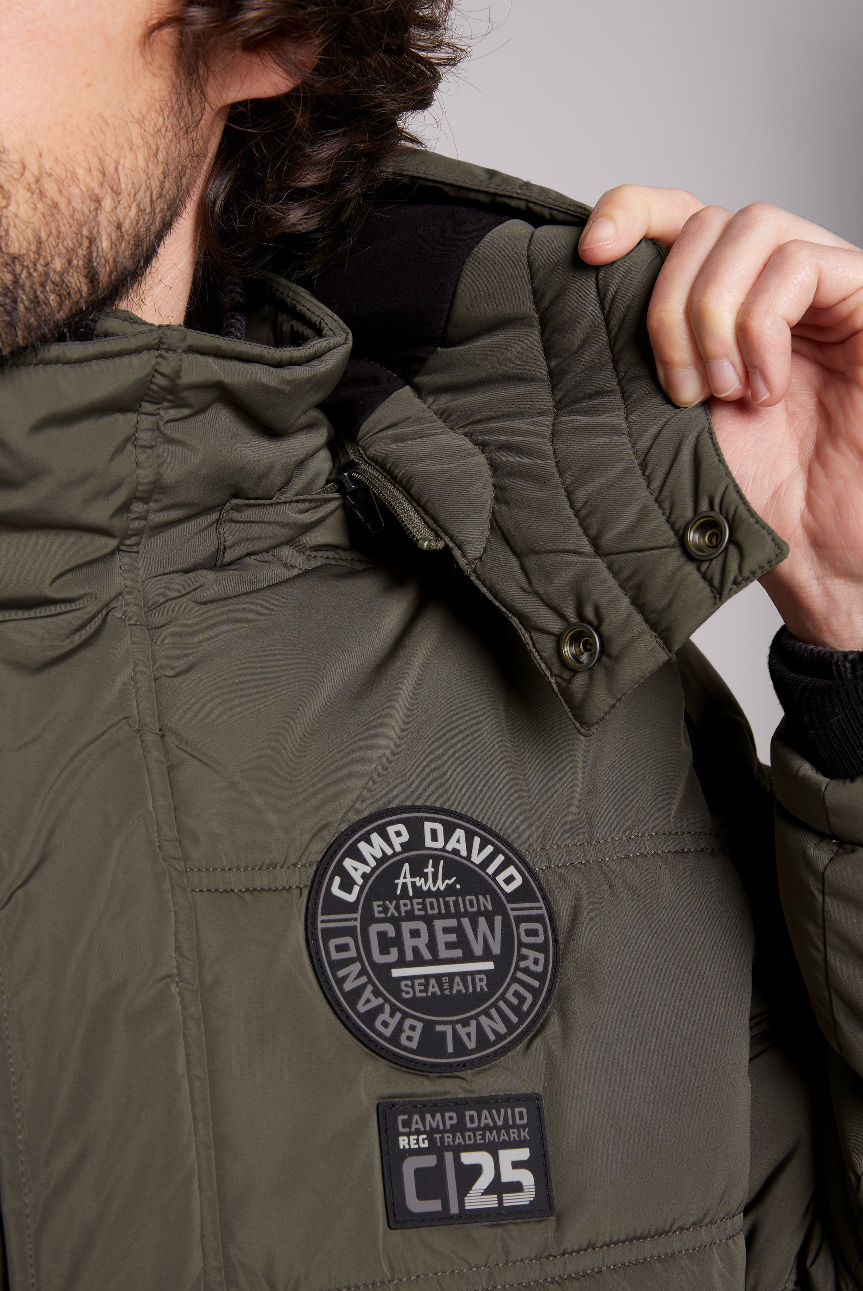 CAMP DAVID Outdoorjack met windbreaker-boord in de mouw