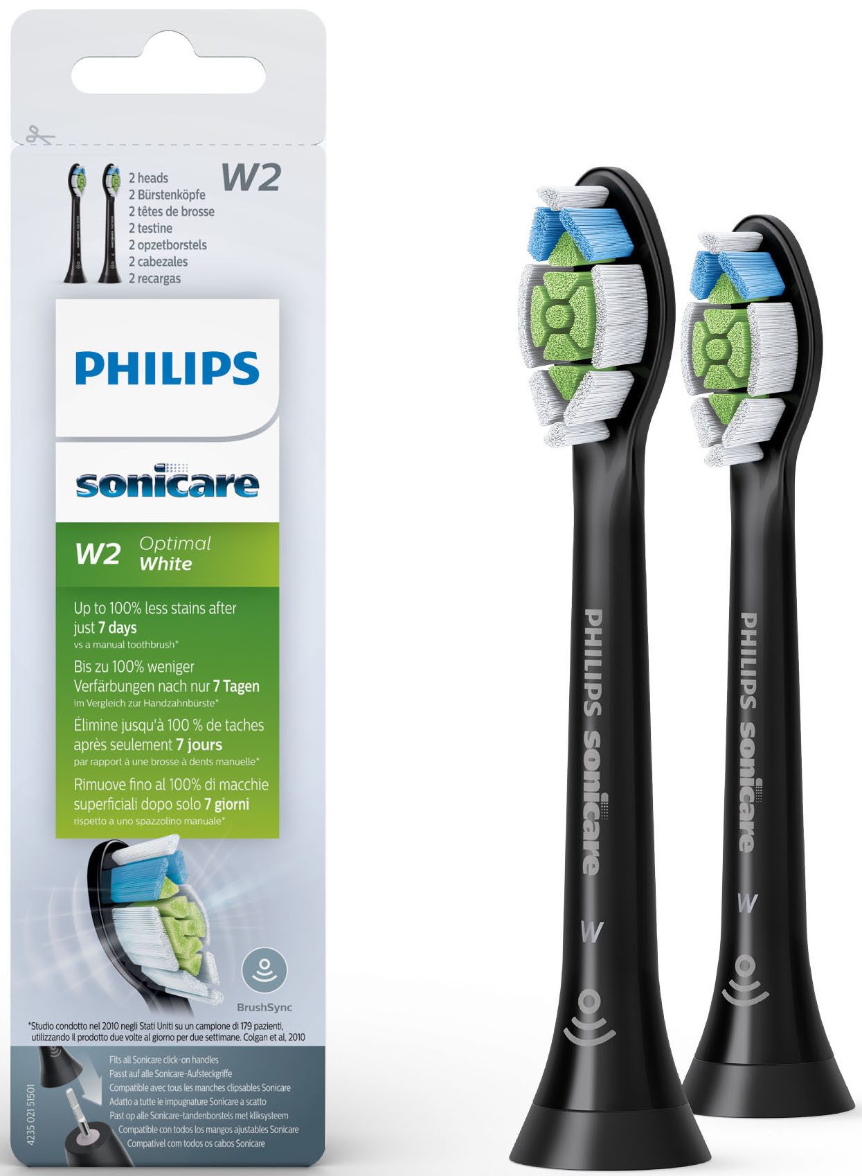 Philips Sonicare Opzetborsteltjes Optimal White Standard met de borstelkopherkenning, standaardformaat