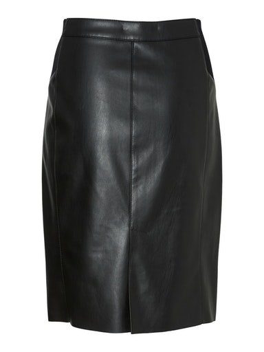 Vero Moda Imitatieleren rok VMBUTTERSIA HW COATED SKIRT NOOS