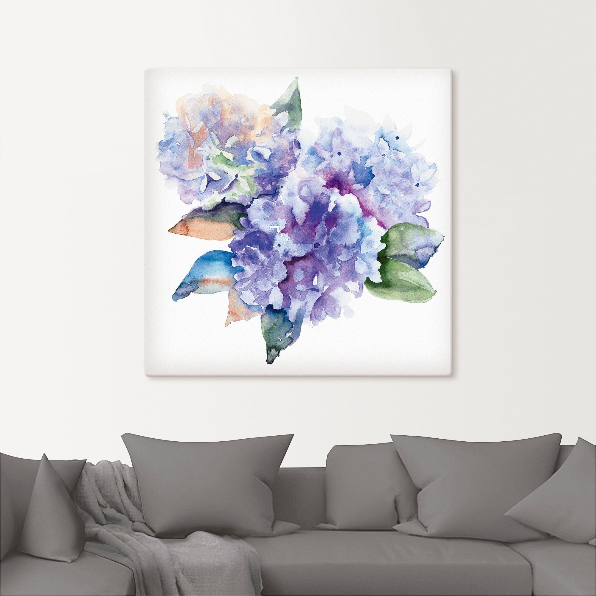 Artland Artprint Hortensia's als artprint op linnen, poster in verschillende formaten maten
