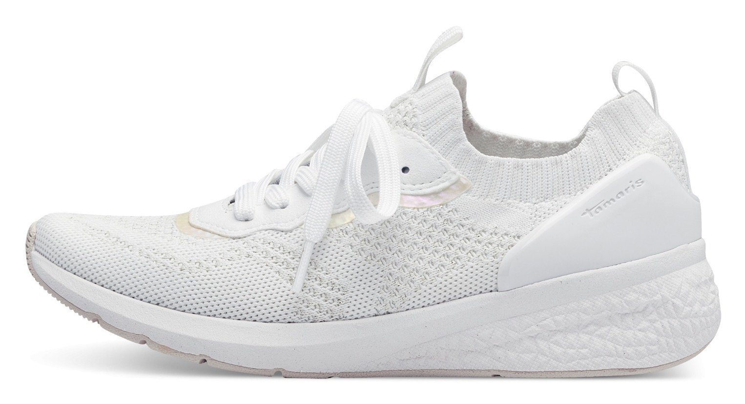 Tamaris Slip-on sneakers vrijetijdsschoen, lage schoen, veterschoen met opgezette sierveters