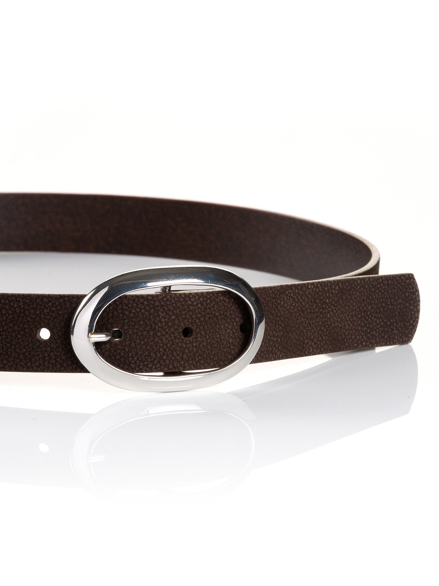MONTI Synthetische riem Siena met zacht echt leer en modieuze ovale glanzende sluiting – 3 cm breed
