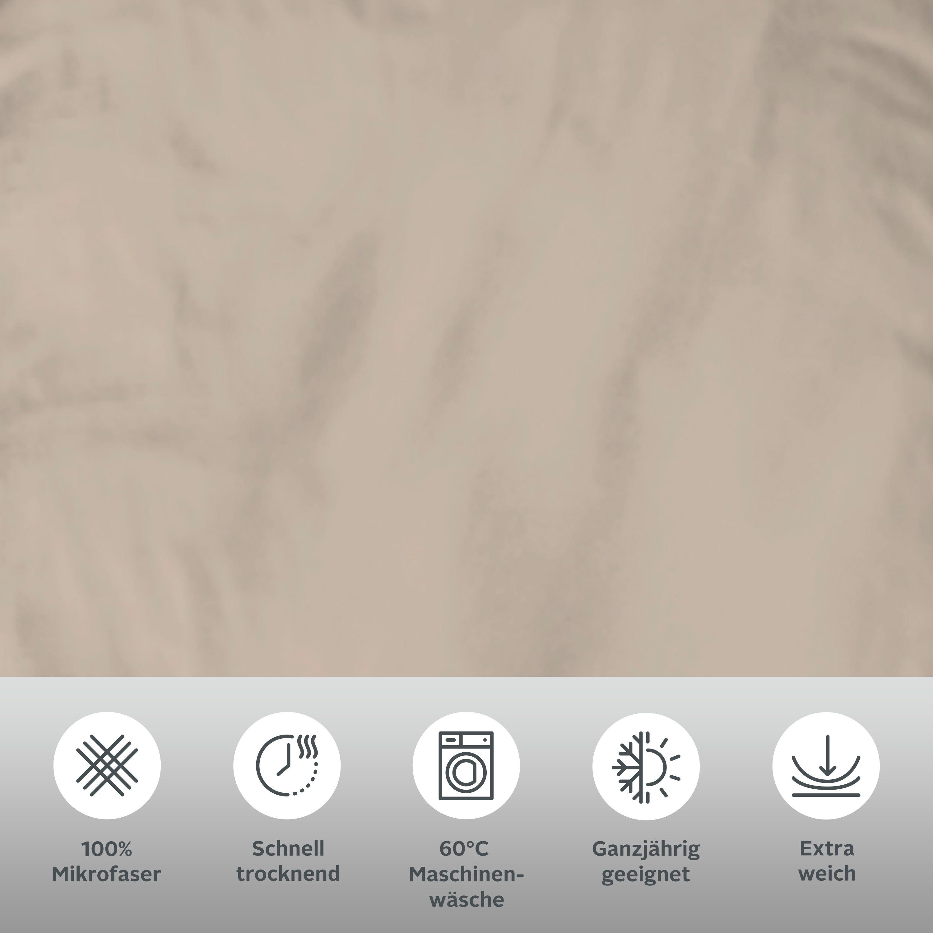 my home Overtrekset Desner Premium kwaliteit, 100 % polyester, zeer zacht, uni, vanaf 135x200 cm